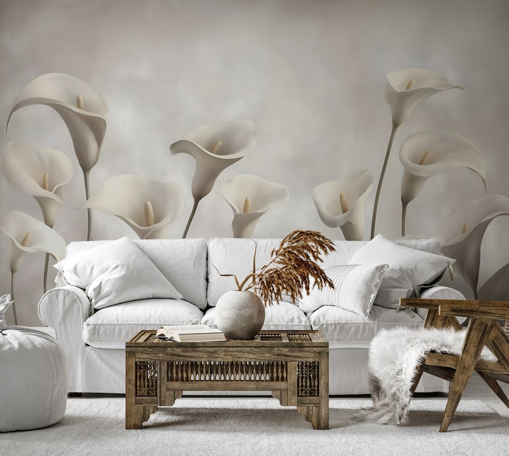 1000x897 Buy the Calla lily white wall mural at