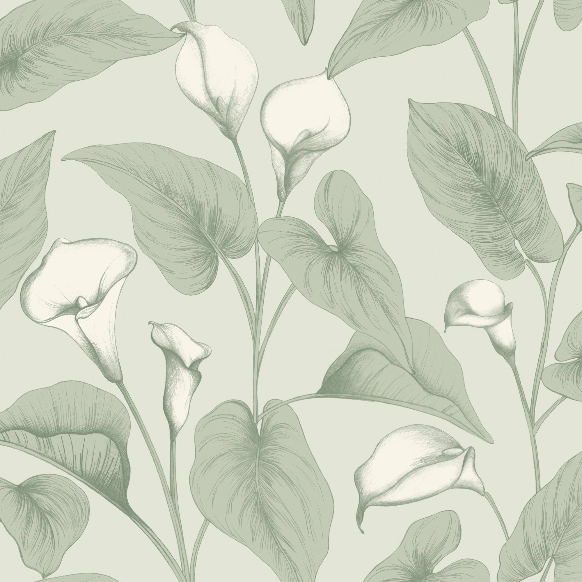 2000x2000 Inia Branched Leaves All Over Beige Wallpaper INA83602
