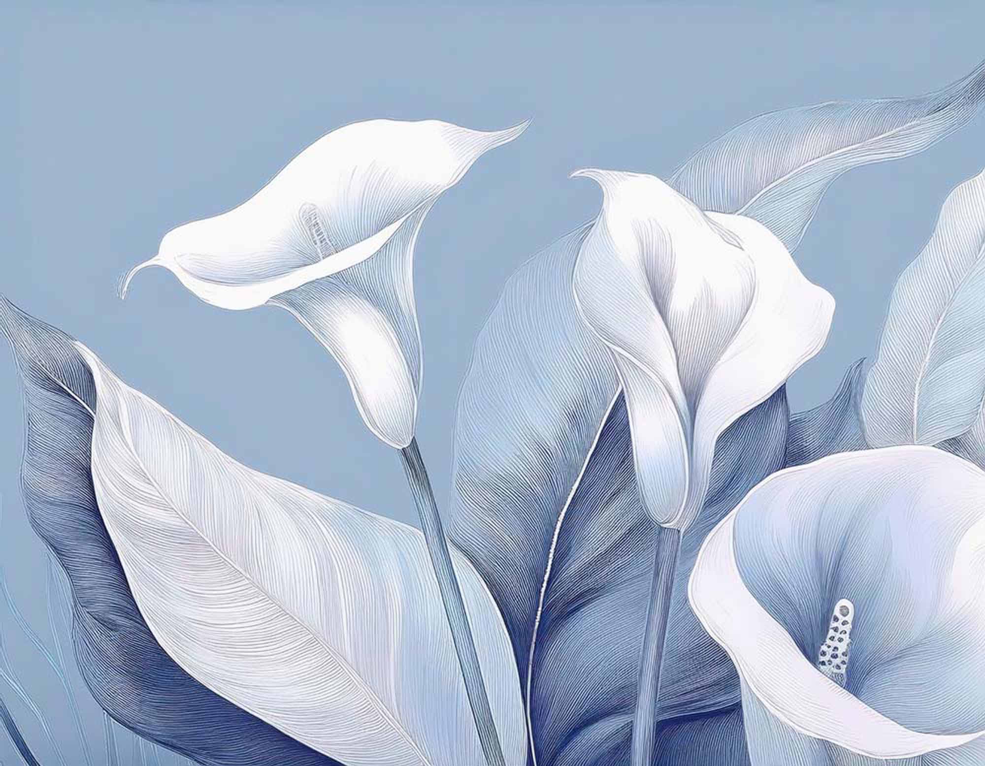 2000x1556 Custom Tranquil Calla Lily Wallpaper