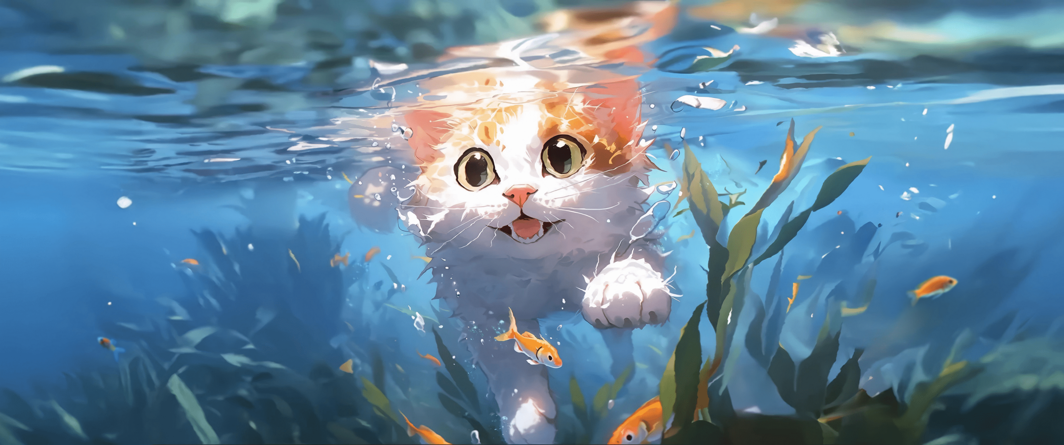 3440x1440 The Curious Cat [3440x1440]