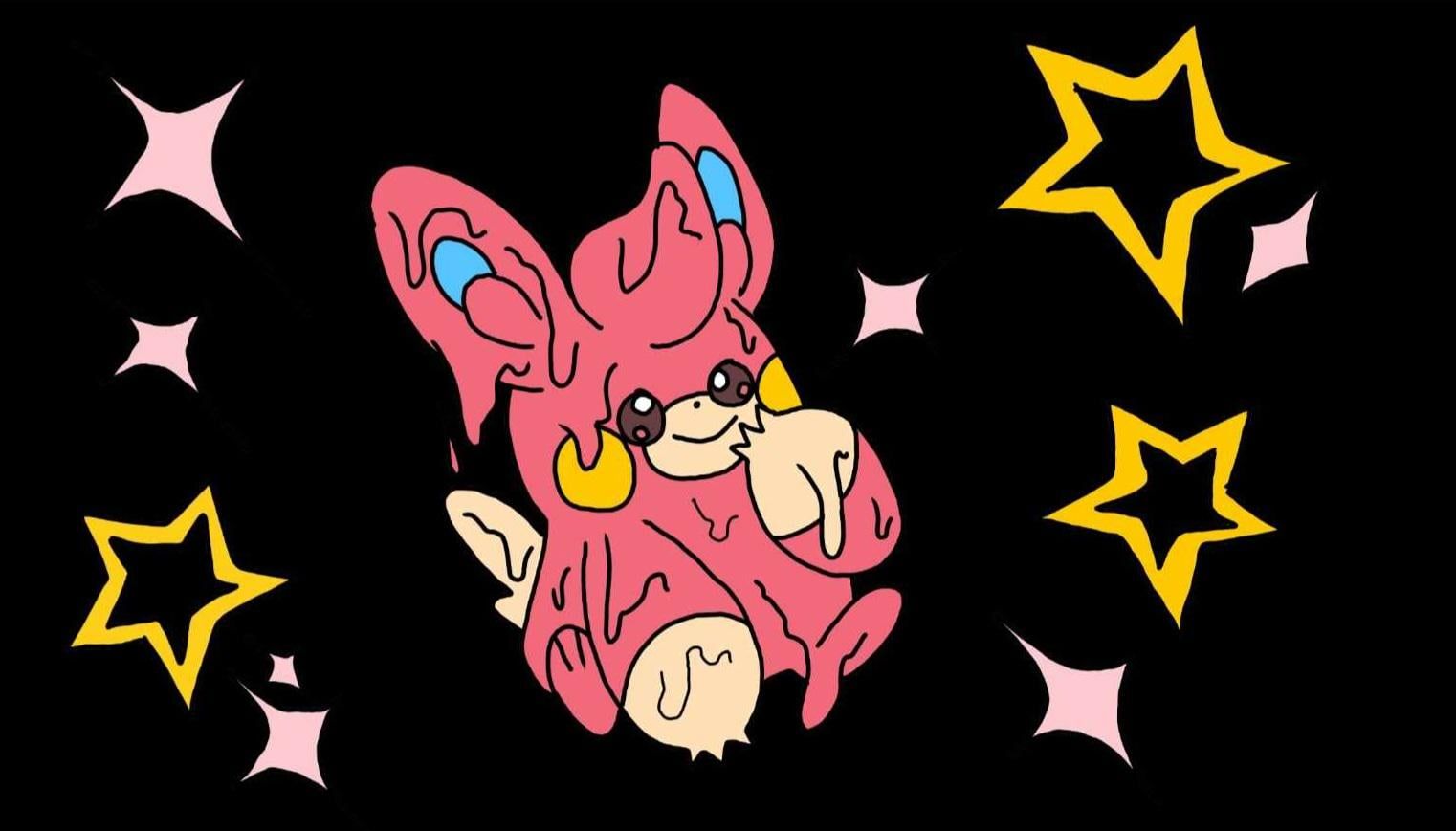 1522x869 melting shiny Pawmi drawing