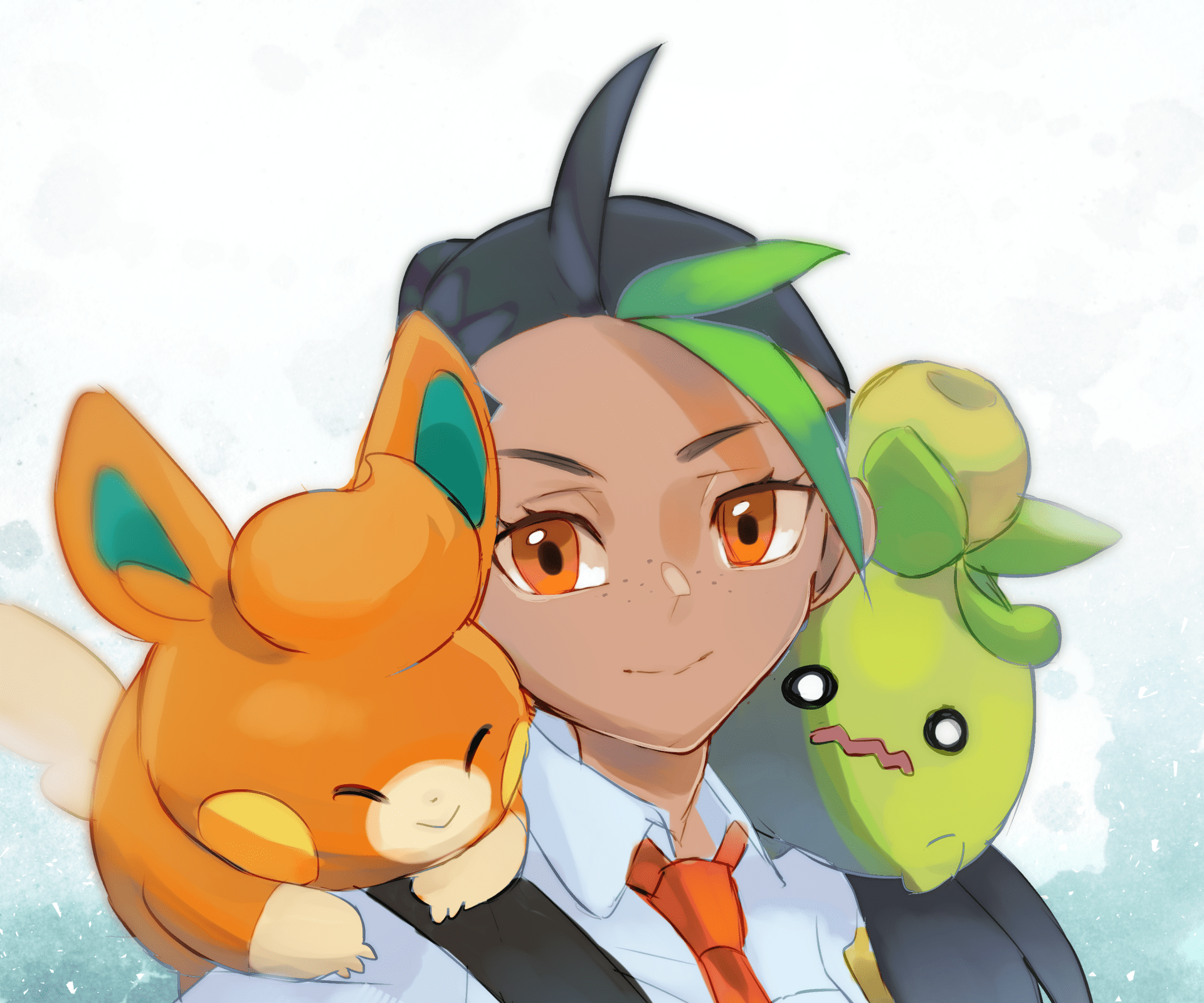 1920x1600 Download Nemona (Pokémon) Smoliv Pawmi Video Game Pokémon: Scarlet And Violet HD Wallpaperx2403