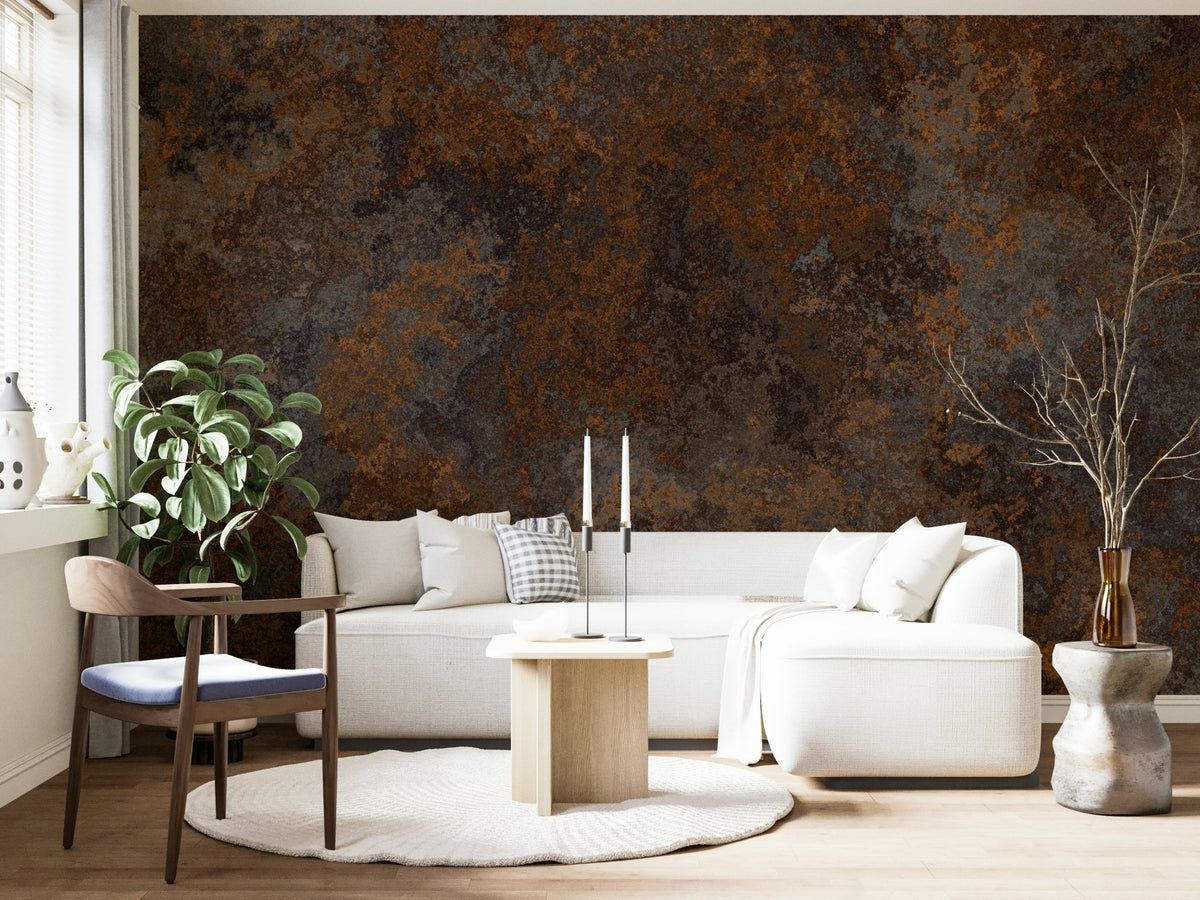 1200x900 Oxidation Echoes: Industrial Rusted Orange & Gray Wallpaper
