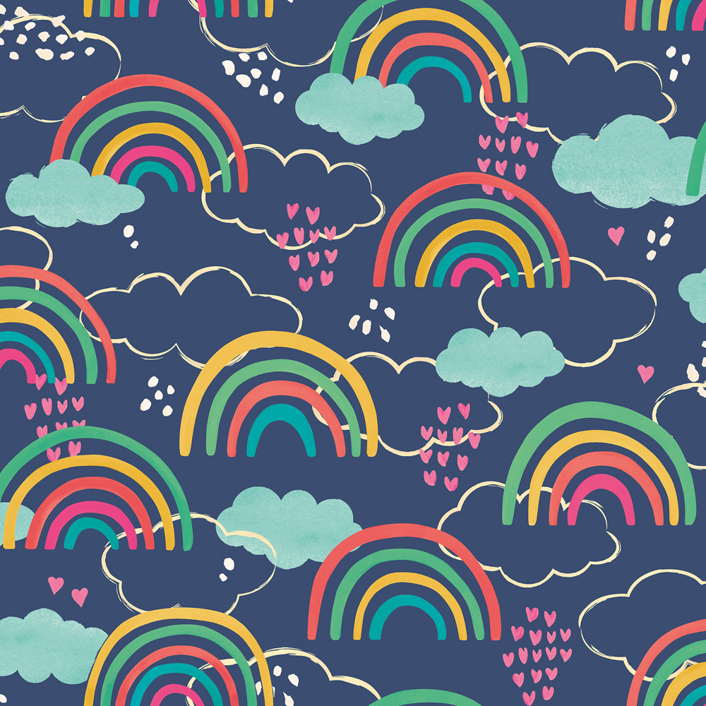 1000x1000 Hoopla Walls Peekaboo Rainbow Love Inky Mix Wallpaper