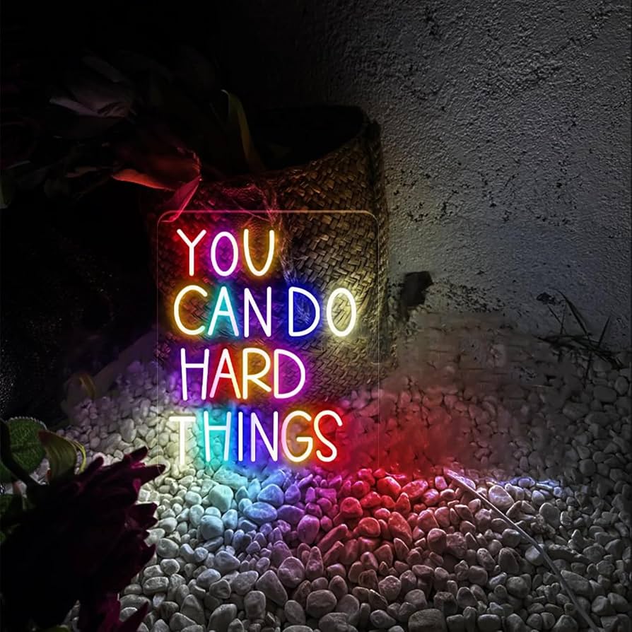 894x894 You Can Do Hard Things Neon Sign Dimmable LED Neon Lights for Wall Decor USB Powered Light Up Signs for Bedroom Kids Room Classroom Backdrop Decor Gifts