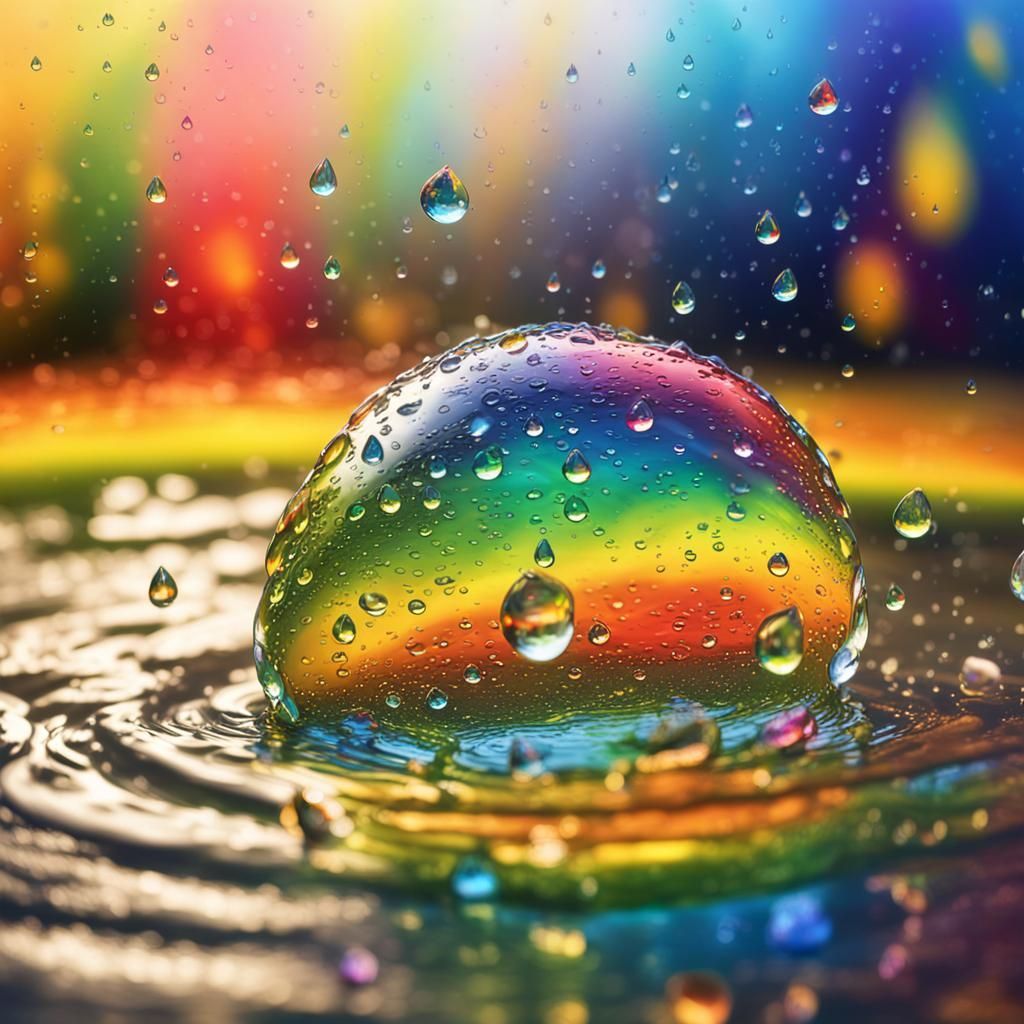 1024x1024 Rainbow in a raindrop- Daily challenge