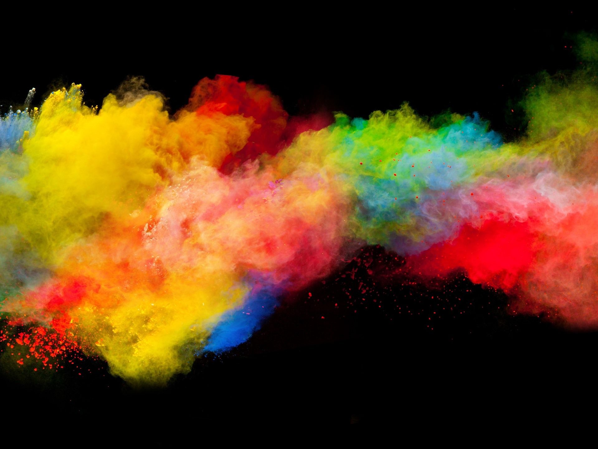 1920x1440 Wallpaper Colorful smoke, rainbow colors, black background 3840x2160 UHD 4K Picture, Image