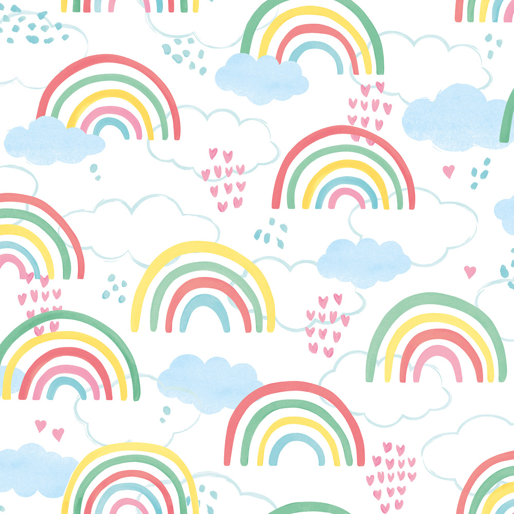 1000x1000 Hoopla Walls Peekaboo Rainbow Love Fruit Salad Wallpaper