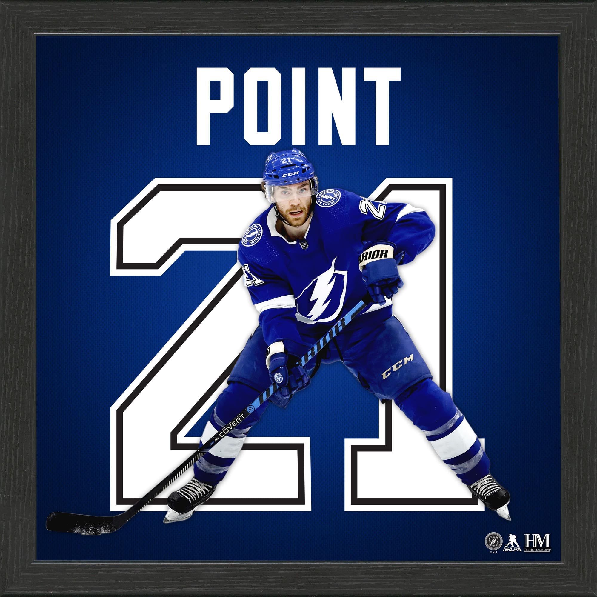 2000x2000 Tampa Bay Lightning Brayden Point Highland Mint 13'' x 13'' Impact Jersey Framed Photo
