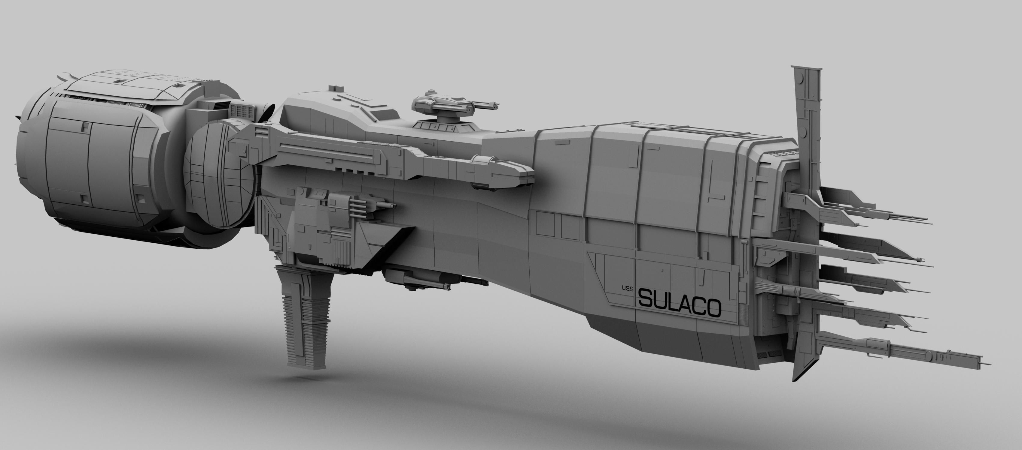 3402x1500 U.S.S SULACO 3D Model $10 - .ma
