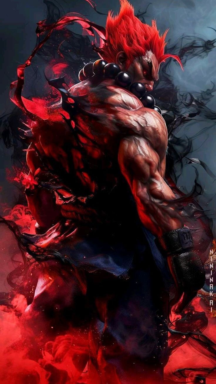 736x1308 Kuma street fighter. Akuma raging demon, Akuma wallpaper, Fighter art