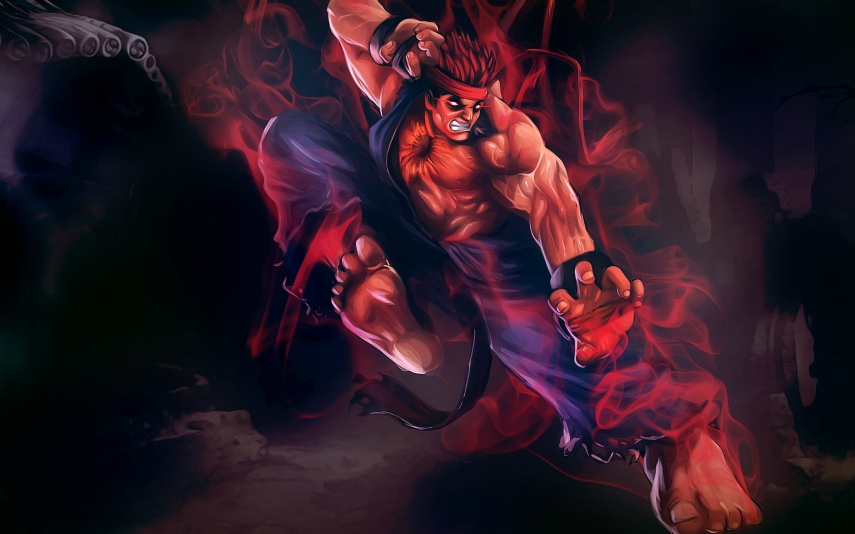1680x1050 Akuma street fighter character HD wallpaper