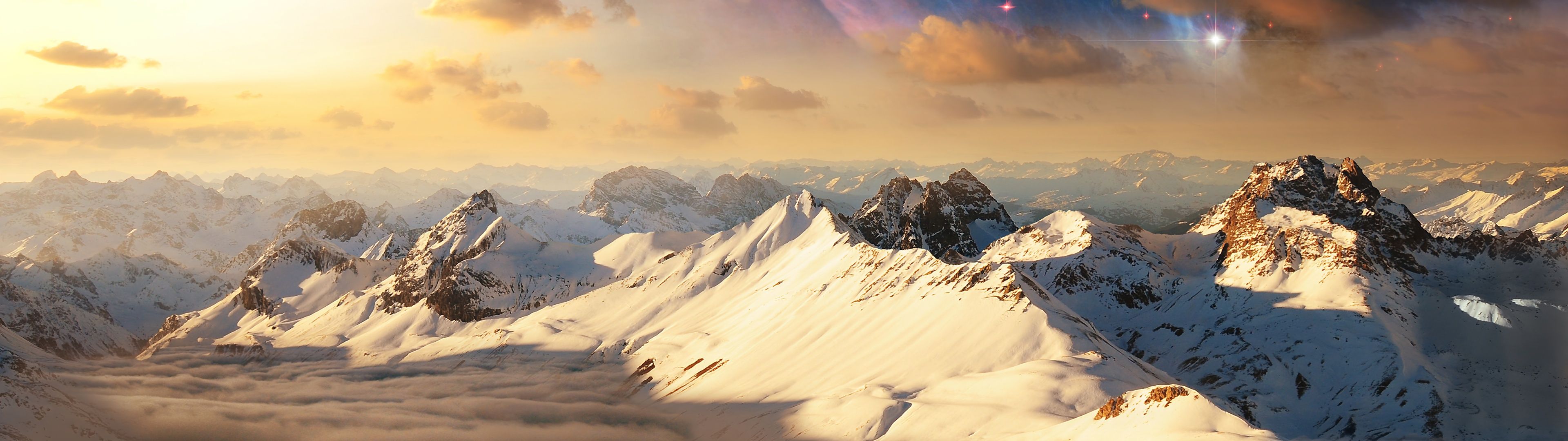 3840x1080 Swiss Alps Wallpaper 4K, Aesthetic, Alps mountains