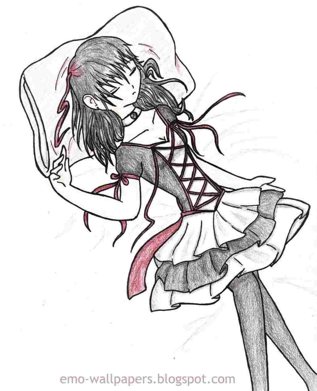 1026x1264 Emo Drawing, Pencil, Sketch, Colorful, Realistic Art Image