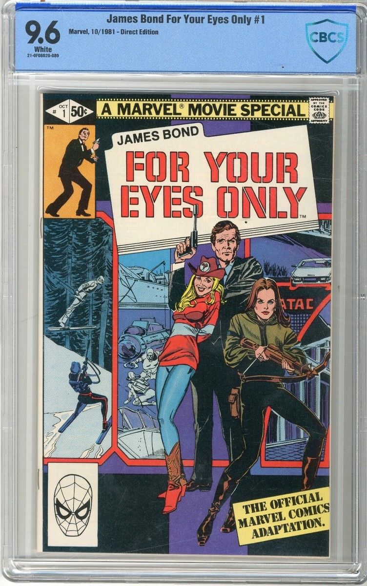 752x1200 James Bond For Your Eyes Only # 1 CBCS 9.6 NM+ White Pgs 10 81 Direct Edi