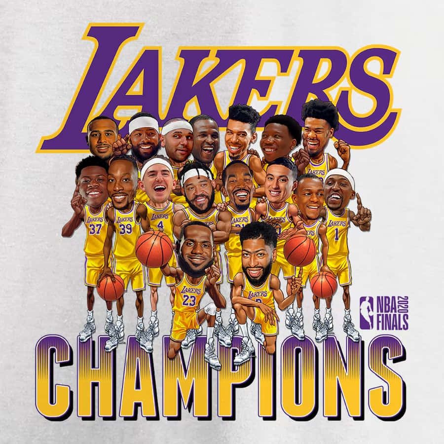 900x900 Download Lakers2020 N B A Champions Cartoon Wallpaper