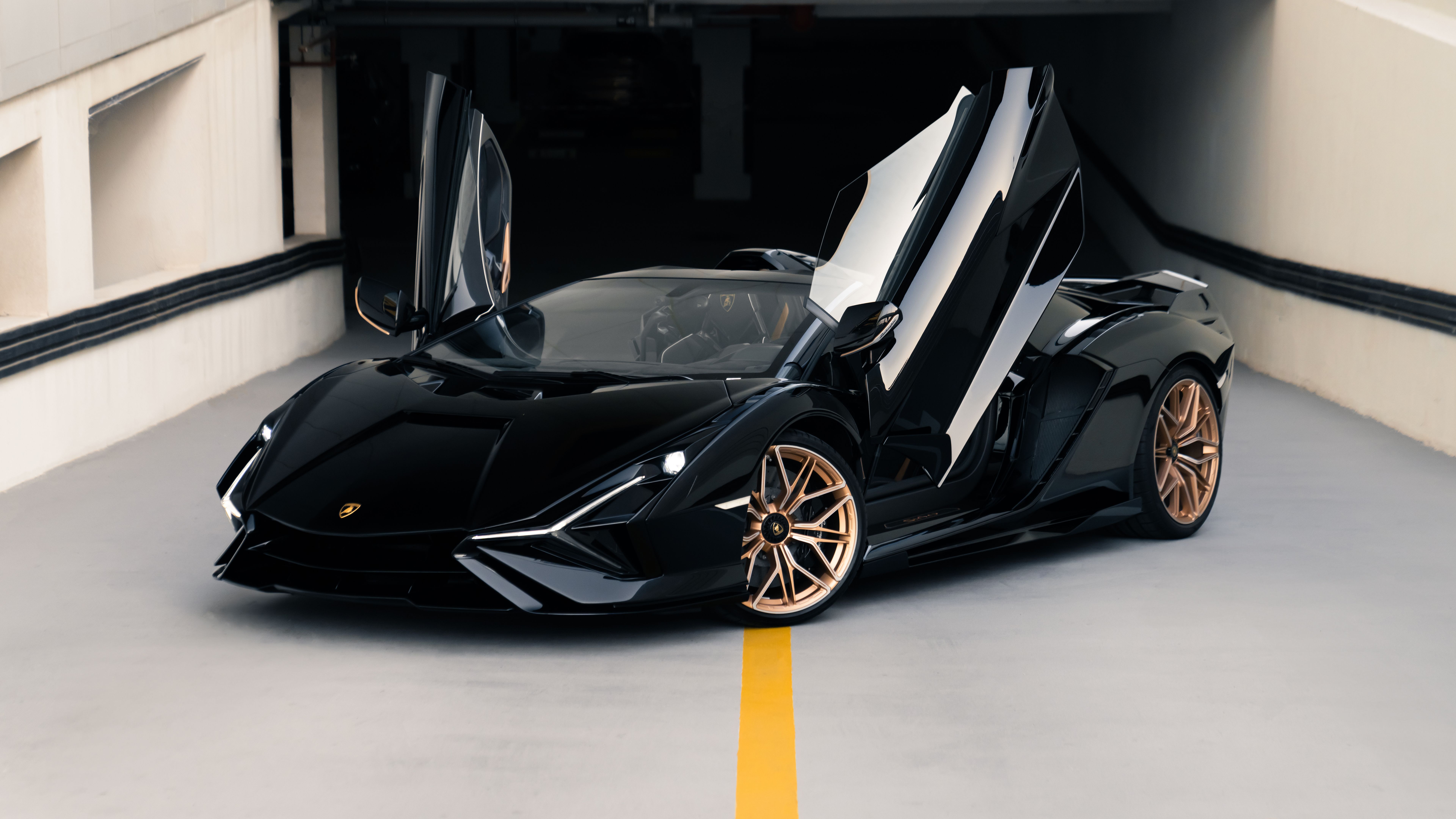 7680x4320 Black Lamborghini Sián Roadster Wallpaper 4K, 8K, 5K