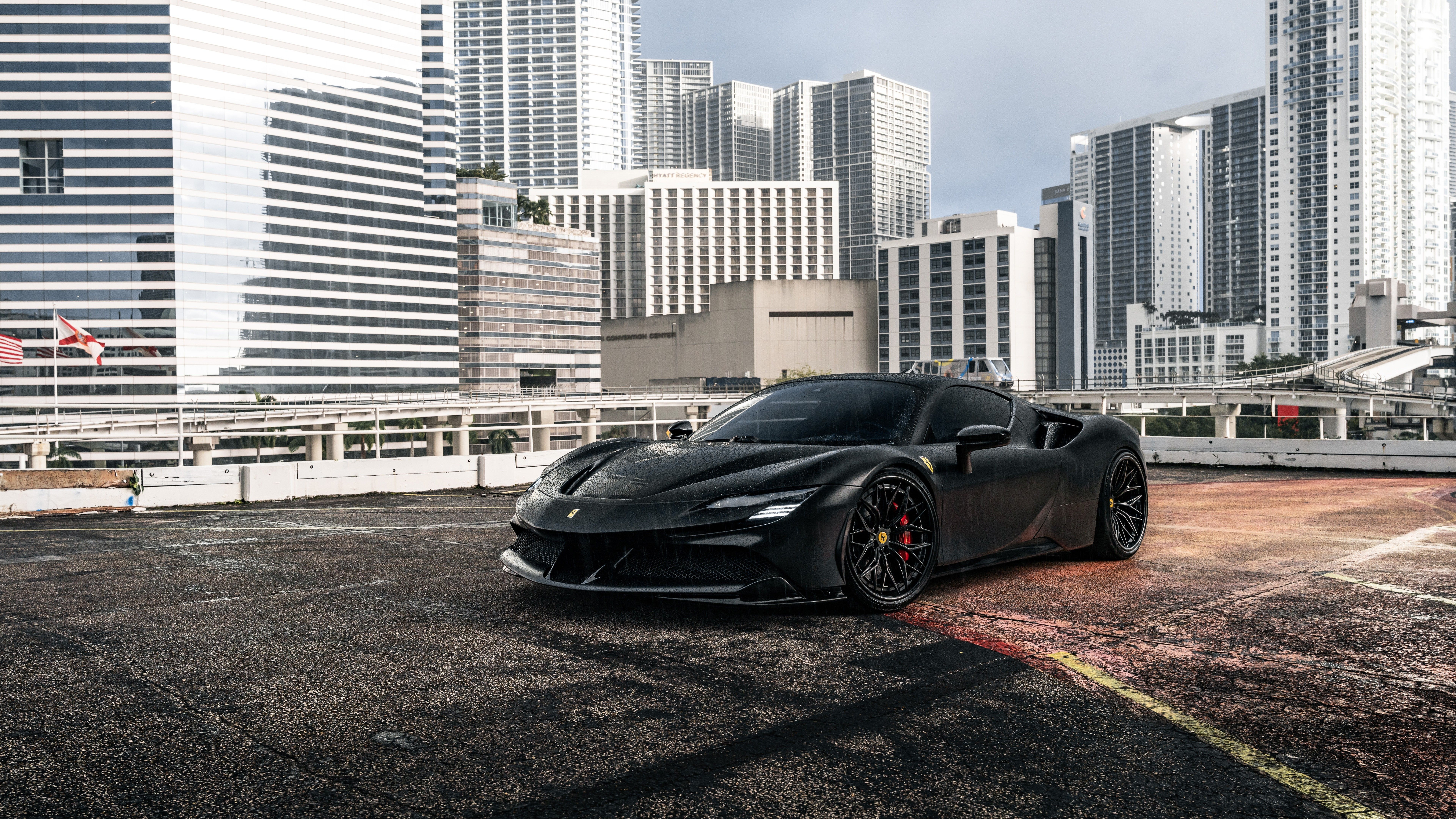 7680x4320 Black Ferrari SF90 Stradale Car 4K 8K HD Cars Wallpaper