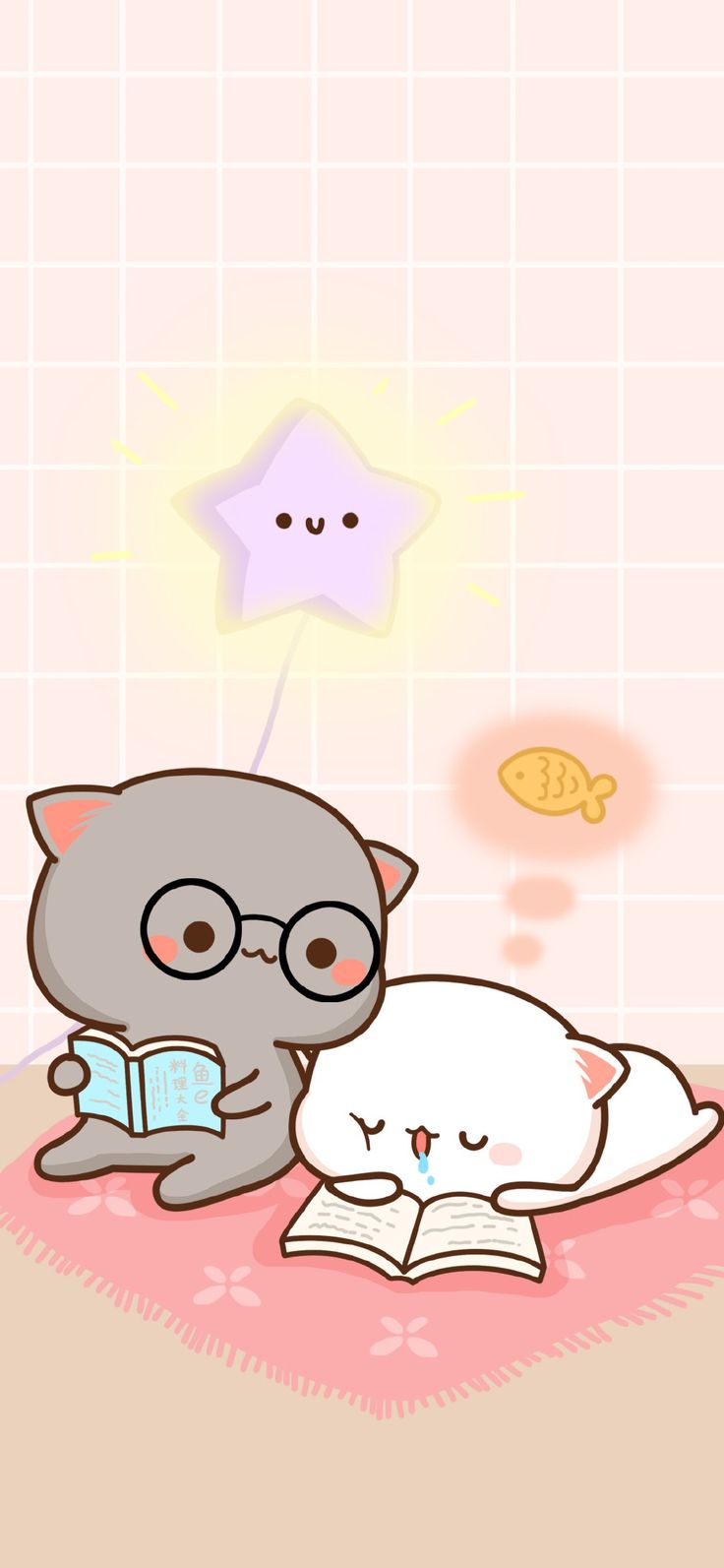 736x1593 Peach and goma wallpaper. Peach goma wallpaper hd, Mochi cat wallpaper, Chibi cat
