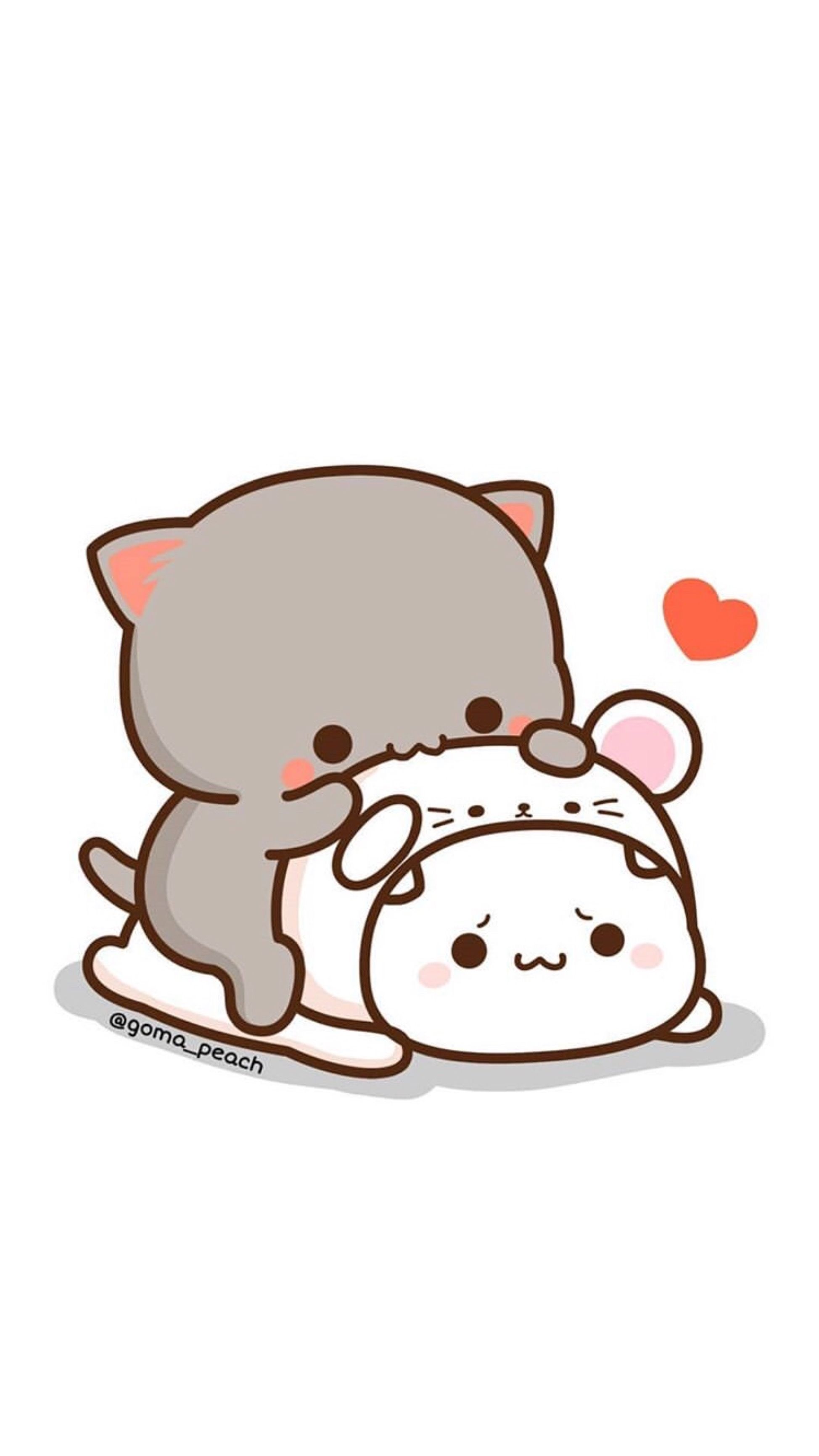 1948x3464 Mochi Mochi Peach Cat Wallpaper
