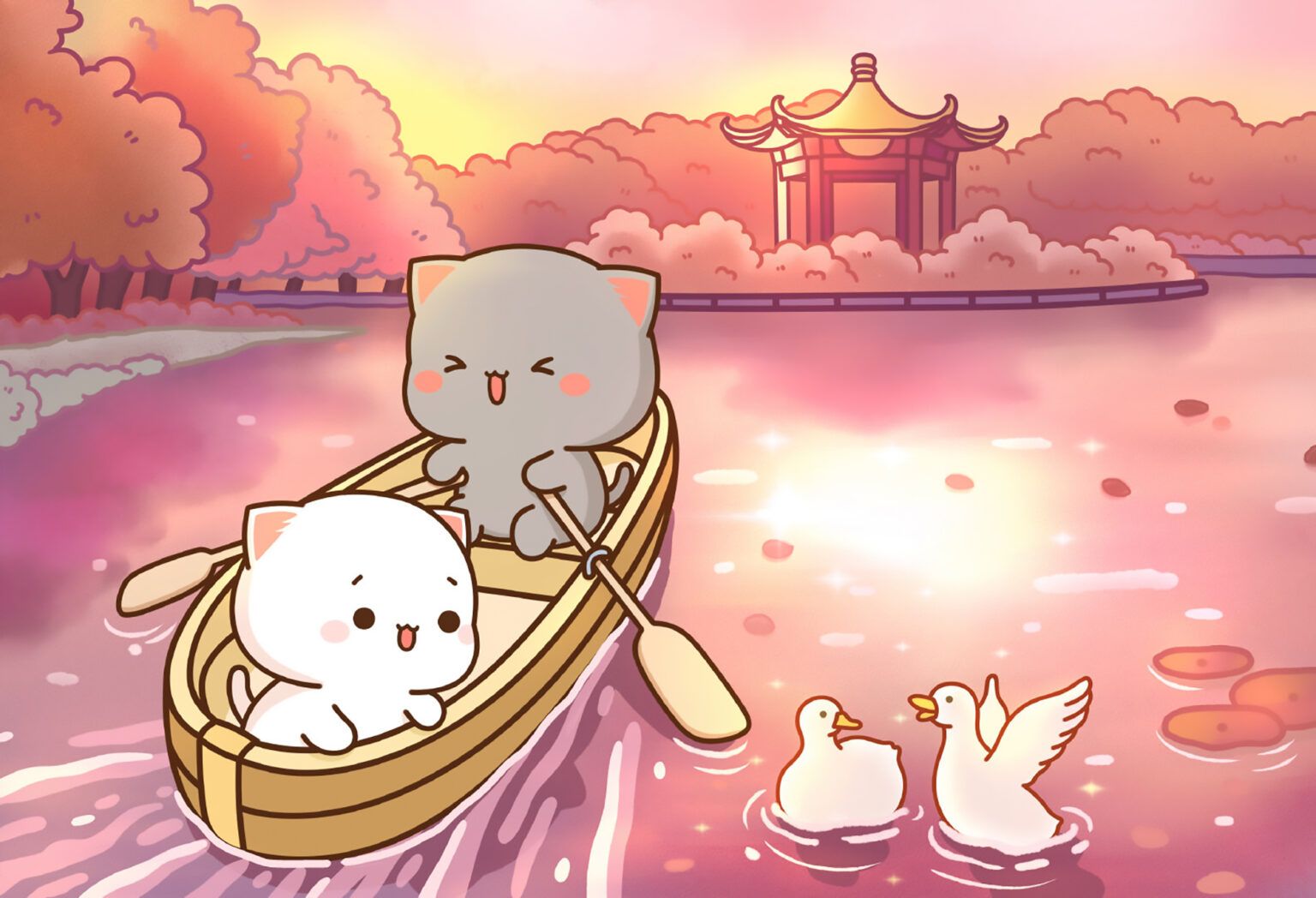 1536x1048 Peach & Goma Cute Autumn Fall Sunset Wallpaper