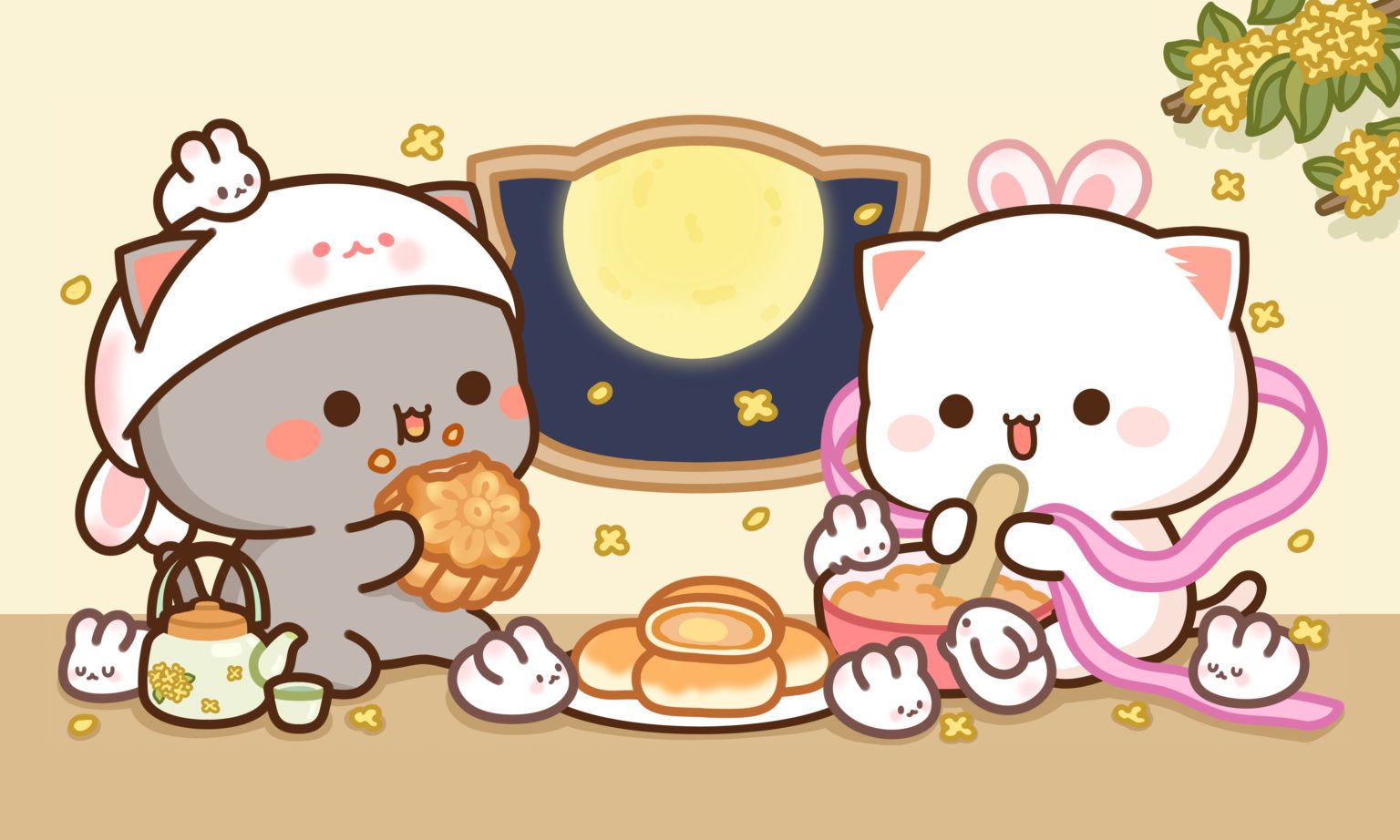 1536x922 Peach & Goma Mooncake Desktop & Tablet Wallpaper
