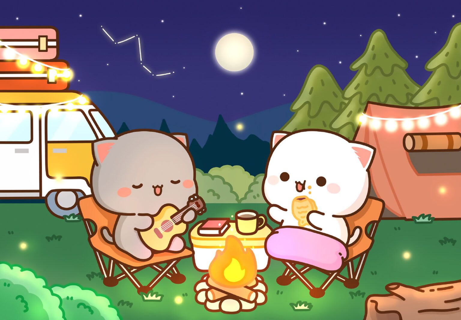 1536x1068 Peach & Goma Happy Camping Mobile & Desktop Background