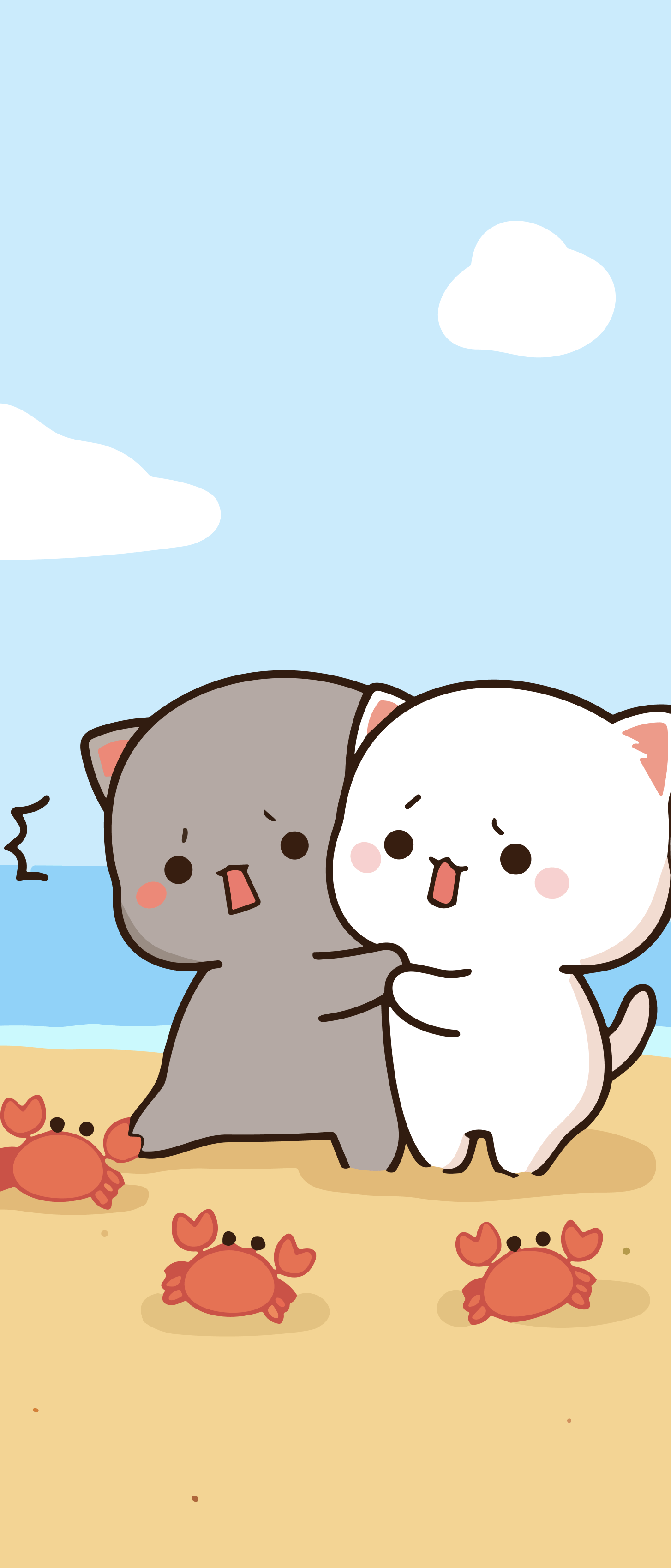 1454x3396 Peach and Goma wallpaper