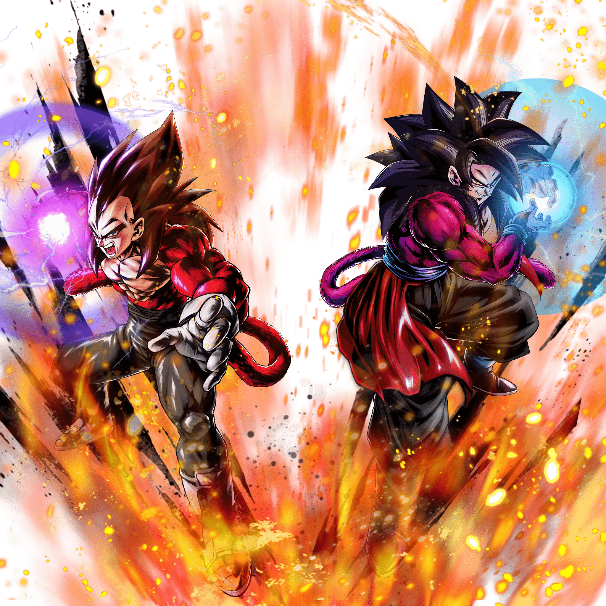 2048x2048 Apex of Primal Power Super Saiyan 4 Goku and Vegeta