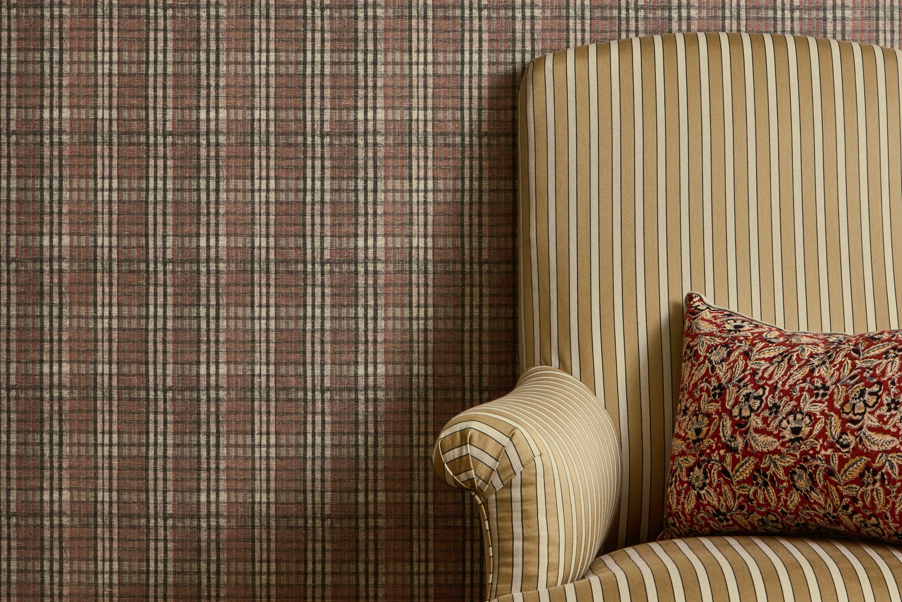 3499x2334 Koshi Plaid Wallpaper (Multiple Colors) Brick / Sample