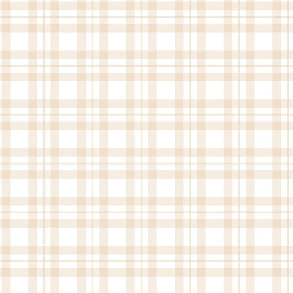 1000x1000 Tiny Tots 2 Collection Beige White Matte Finish Traditional Plaid Design Non Woven Paper Wallpaper Roll G78393 Home Depot