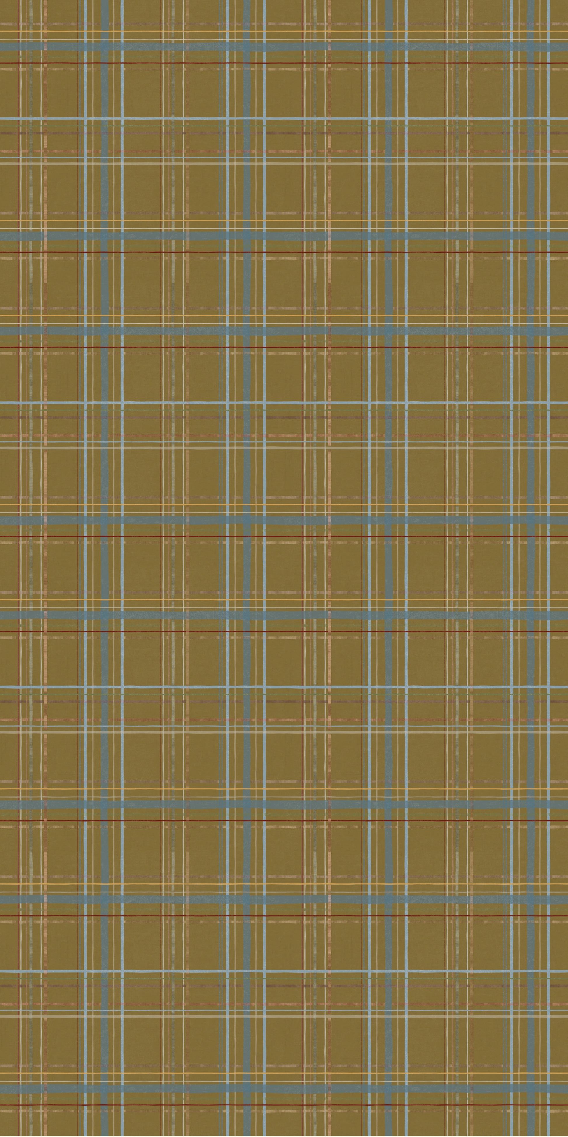 1946x3892 Vintage Plaid Wallpaper Faux Grasscloth / 2 x 8 ft / Bluebonnet