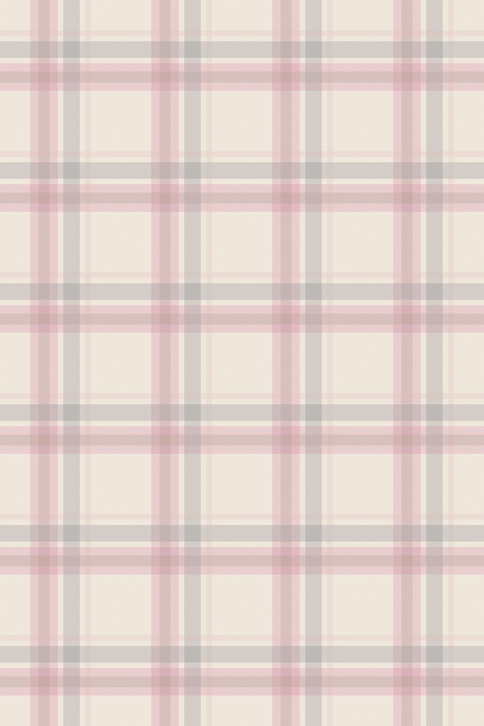 2000x3000 Pink and Beige Plaid Peel and Stick Removable Wallpaper