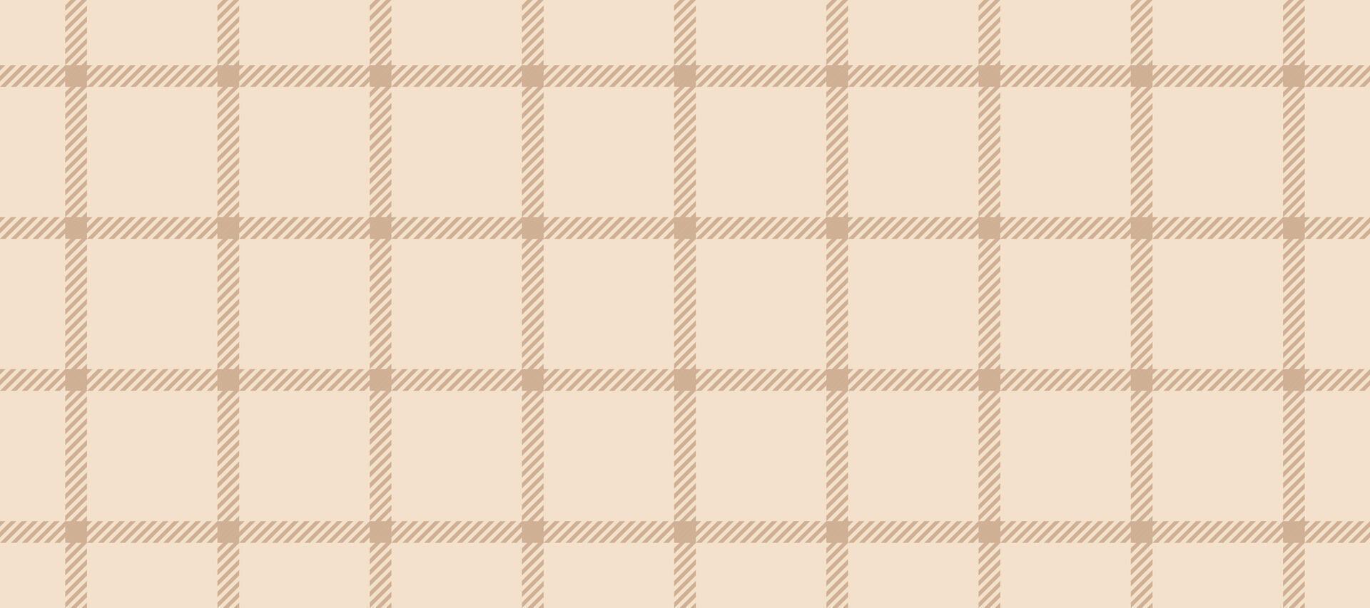 1920x853 Seamless beige windowpane pattern. Checkered plaid repeating background. Tattersall tartan texture print for textile, fabric. Repeated neutral brown check wallpaper. Gingham backdrop