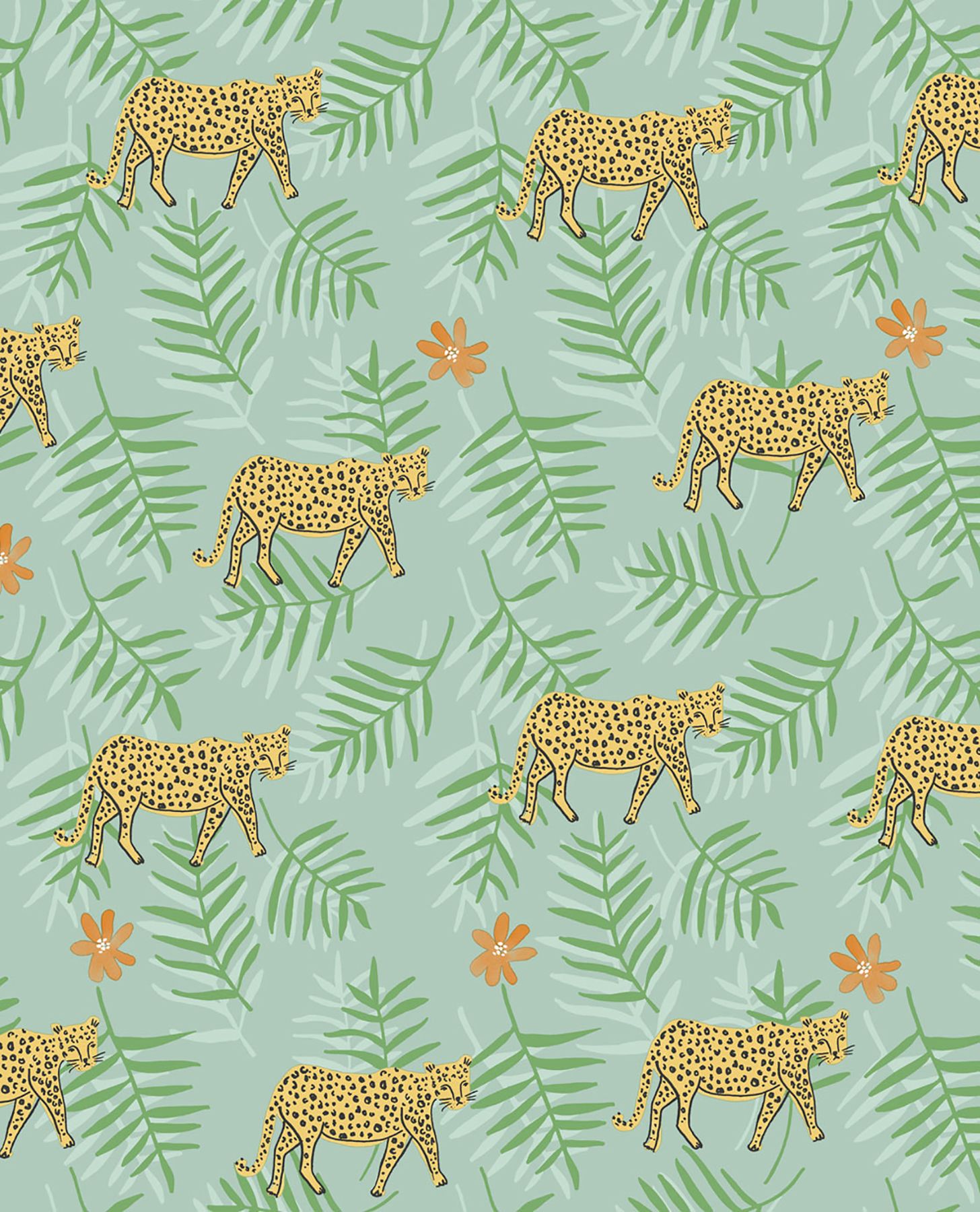 1456x1800 Eijffinger Exempel Green Cheetah Wallpaper