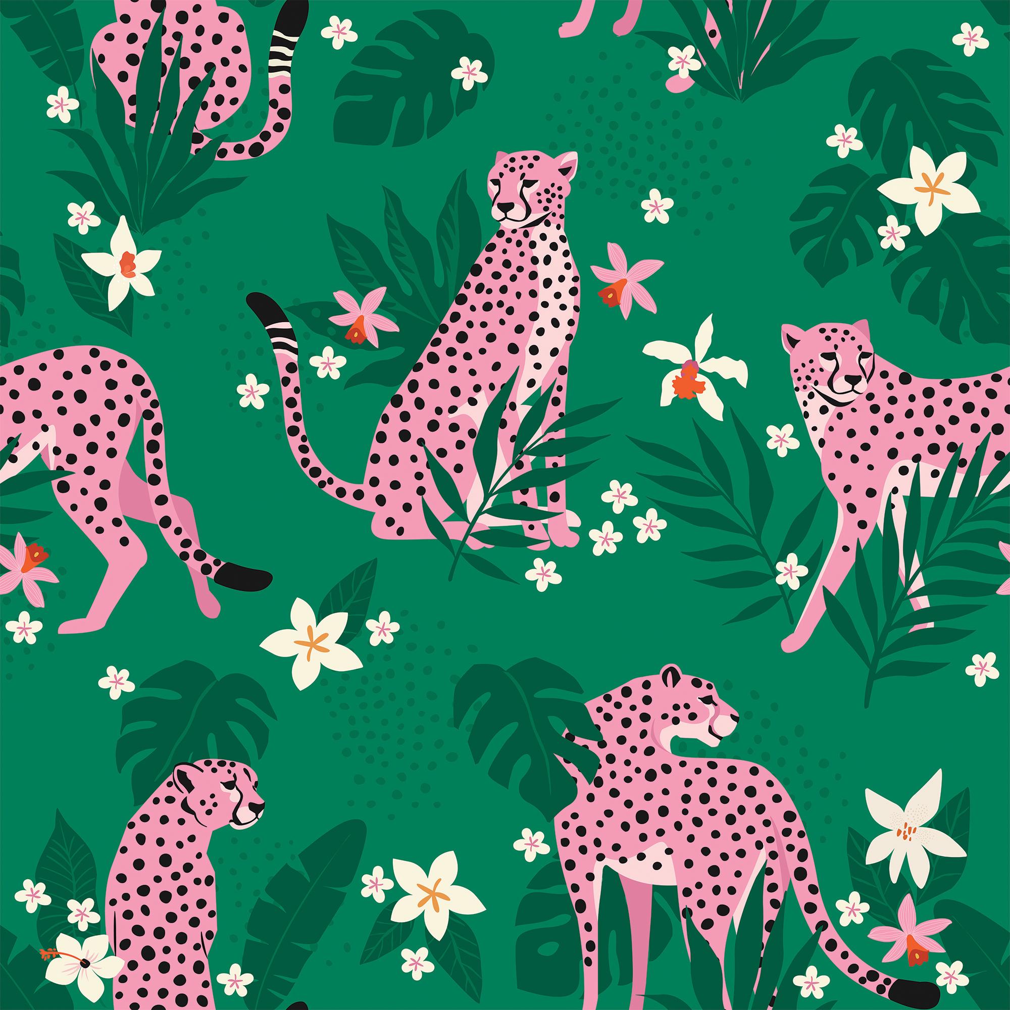 2000x2000 Chambre Cheetah Eclectic Jungle Peel and Stick and Traditional Wallpap