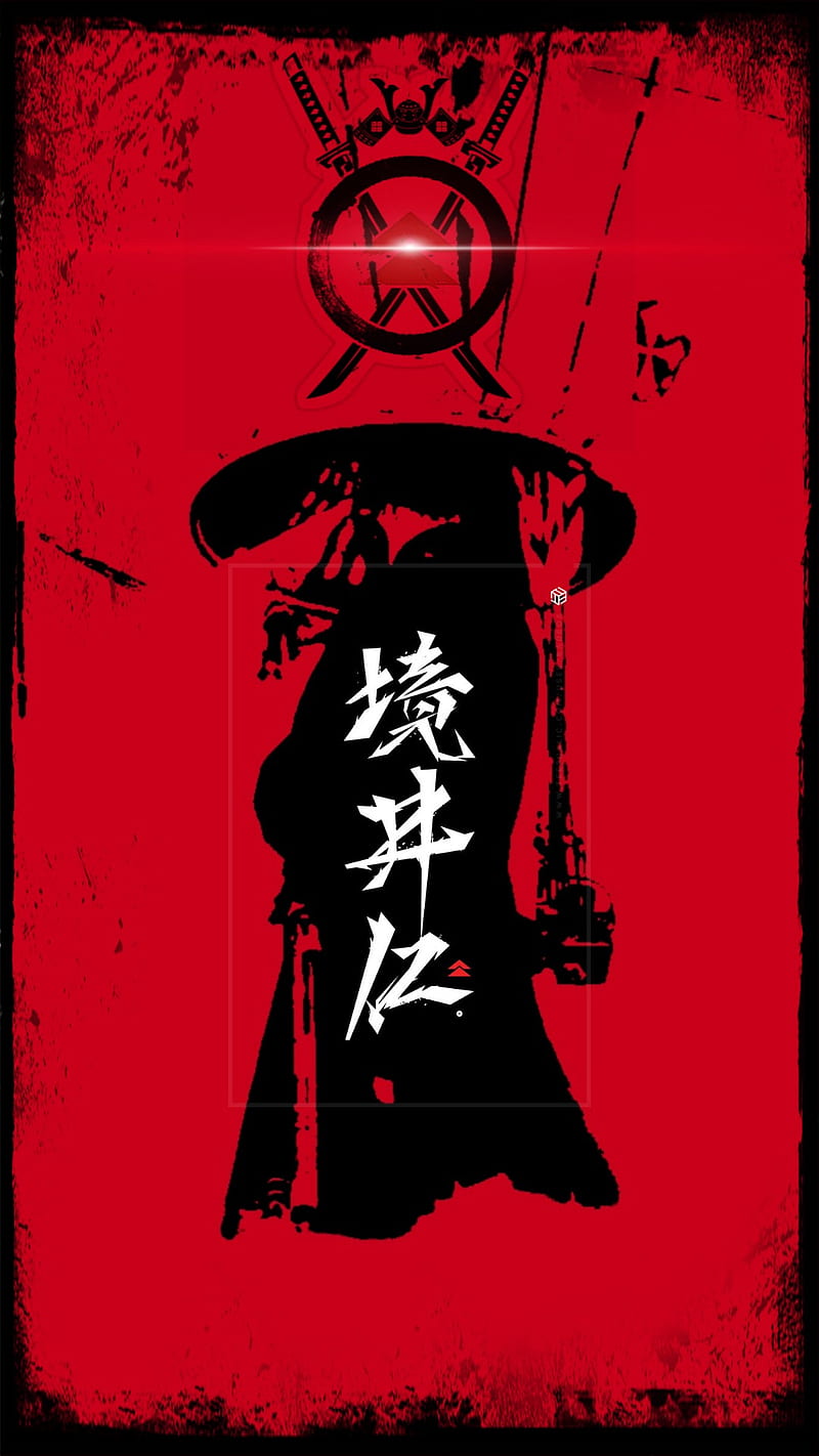 800x1422 GOT Kanji Sil, ghost of tsushima, jin sakai, red, samurai, silhouette, HD phone wallpaper