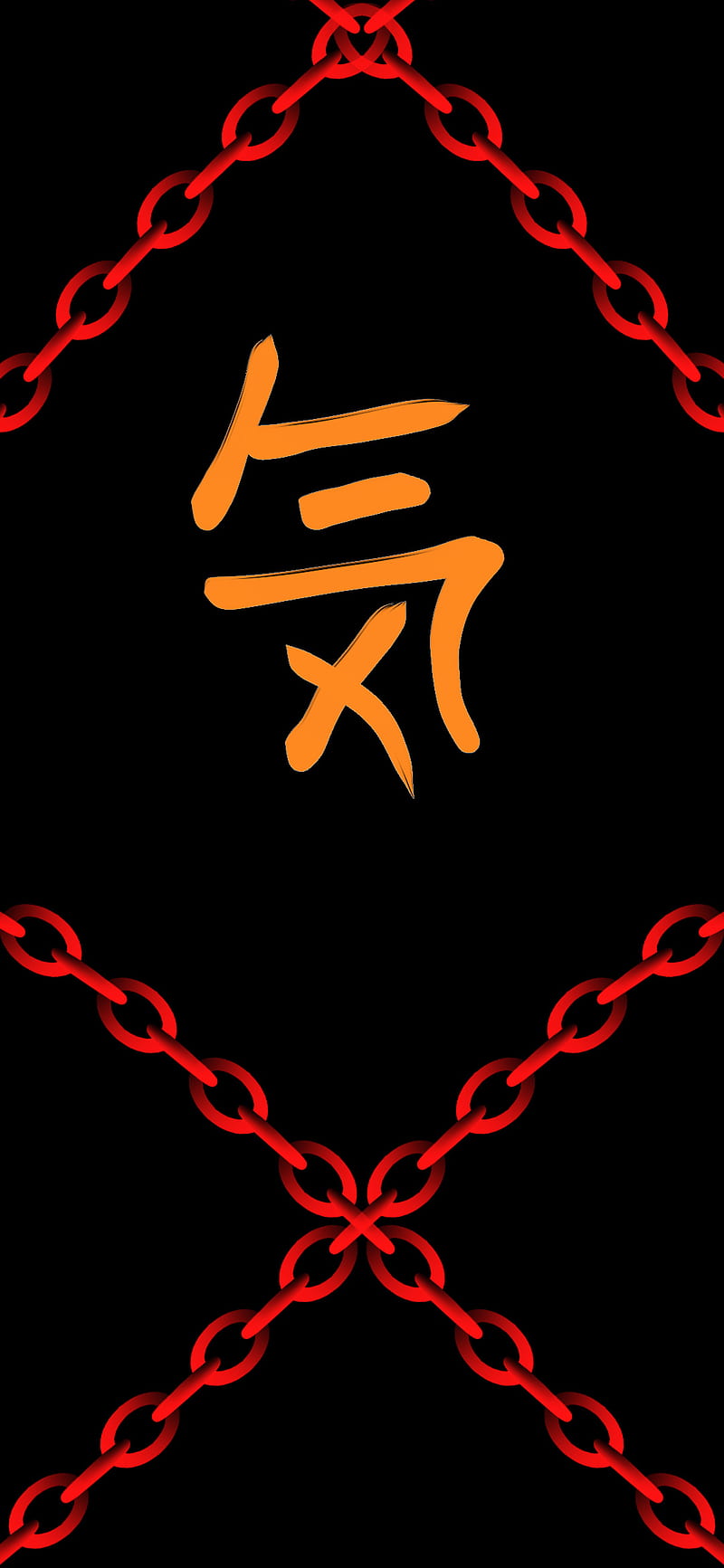 800x1733 Kanji Motivation, black, orange, red, valor, HD phone wallpaper