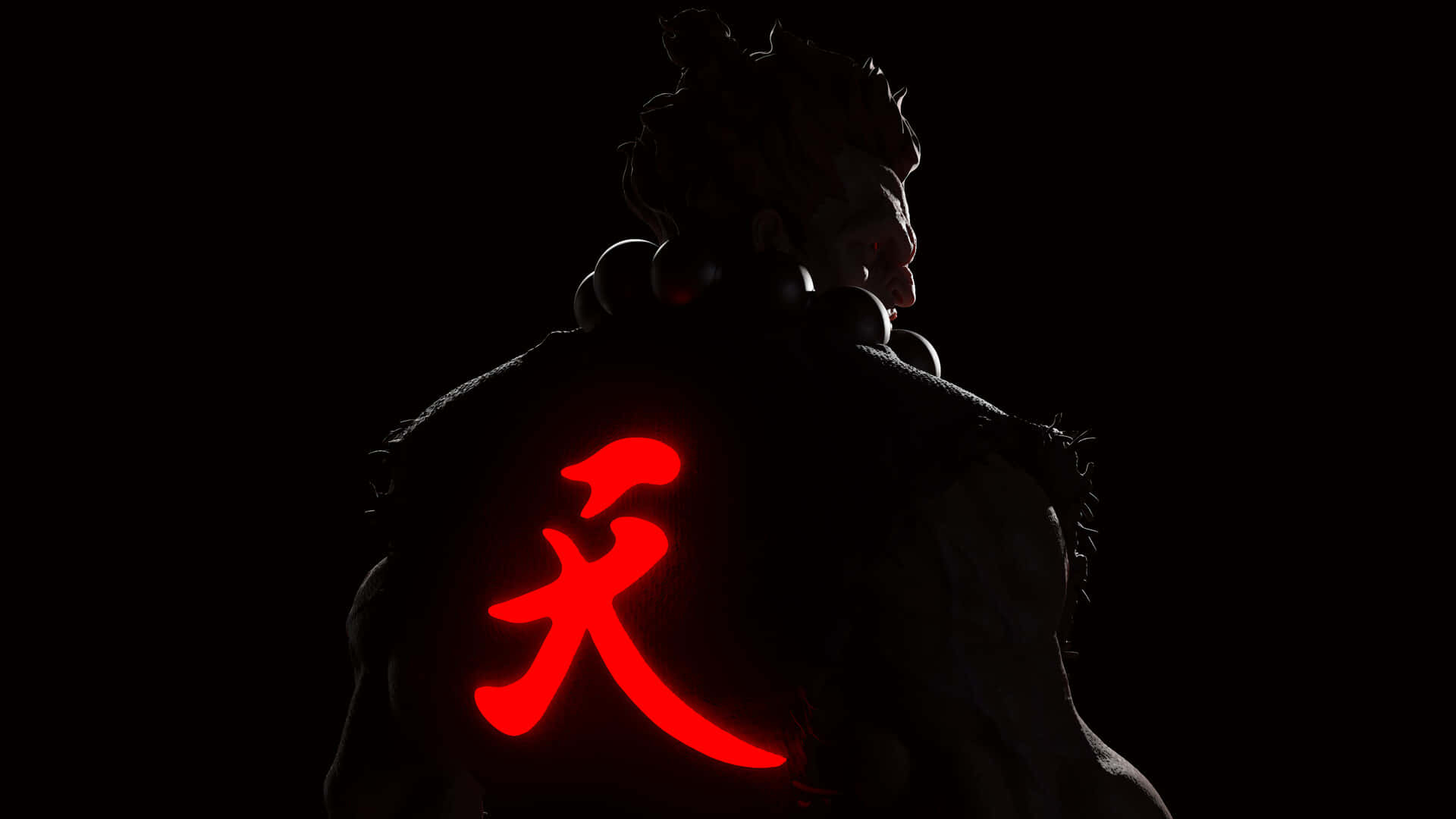 1920x1080 Download Akuma Silhouettewith Glowing Kanji Wallpaper