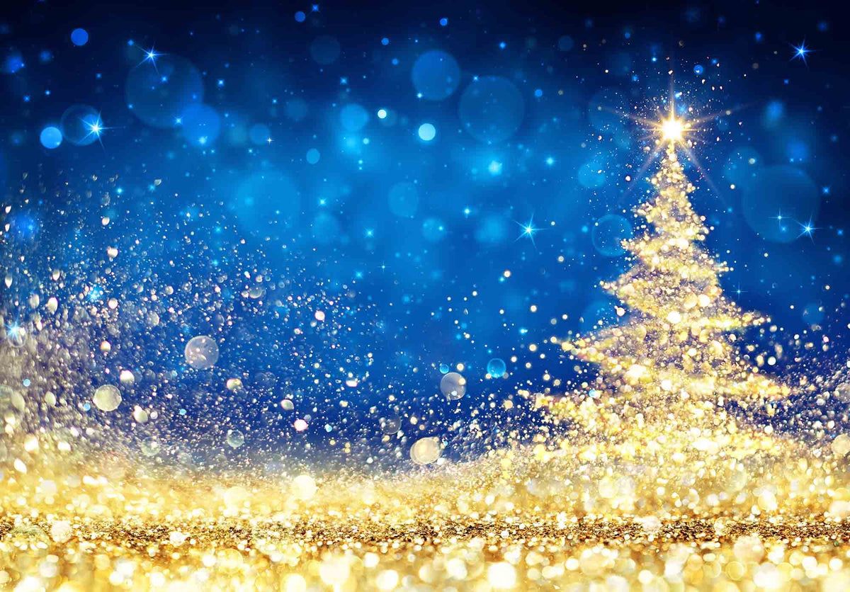 1200x836 Shiny Christmas Tree Dust Glittering In The Blue