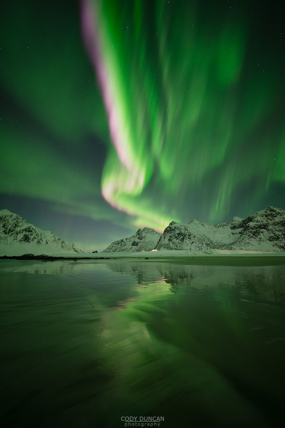 1000x1500 Skagsanden Northern Lights. Friday Photo. Lofoten Islands Norway