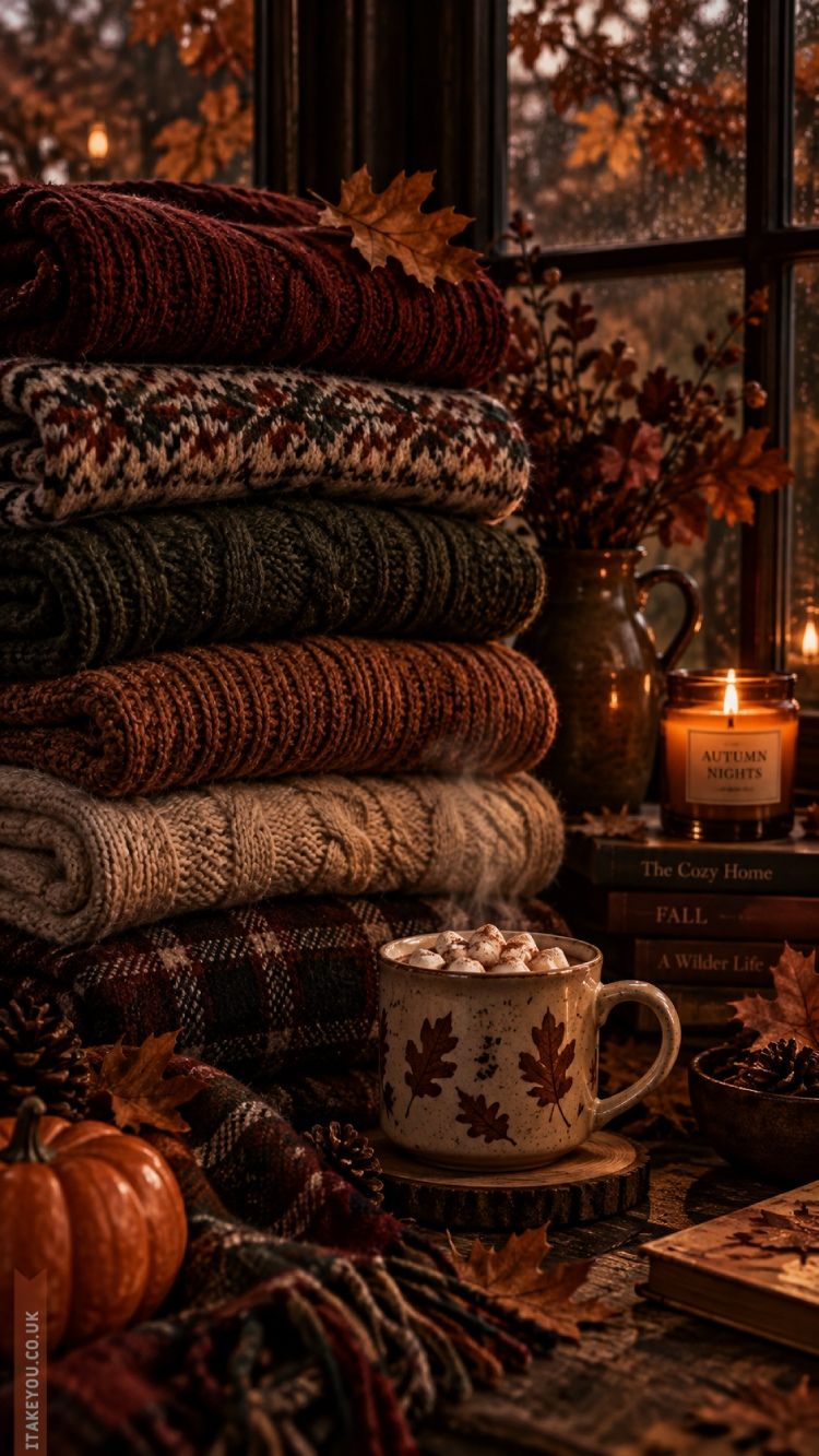 750x1333 Dark Cozy Autumn Aesthetic : Sweater Weather Picture