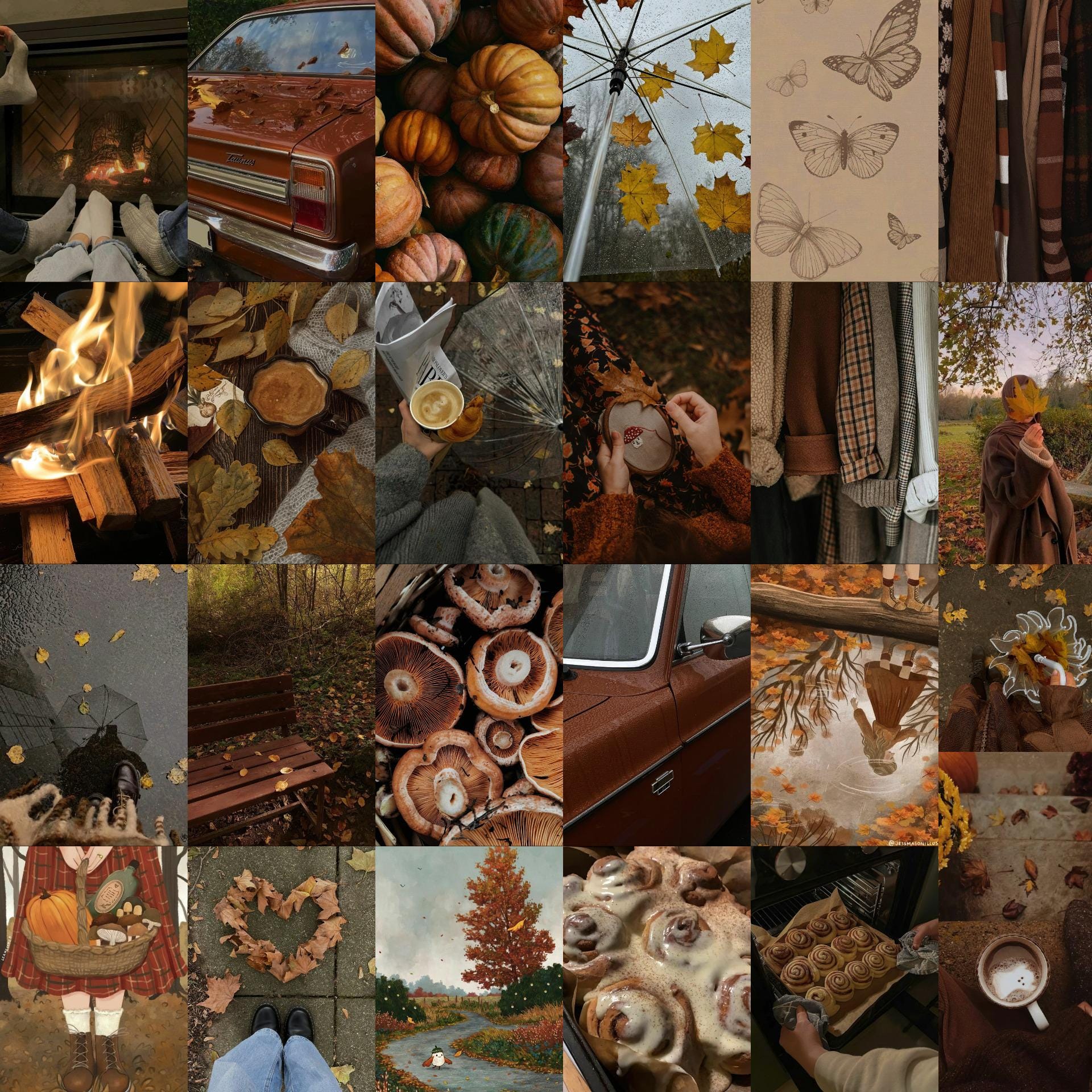 1920x1920 Pcs Cozy Girl Wall Collage Kit, Fall Aesthetic, Cozy Cold Autumn Aesthetic, DIGITAL Prints, Aesthetic Room Decor