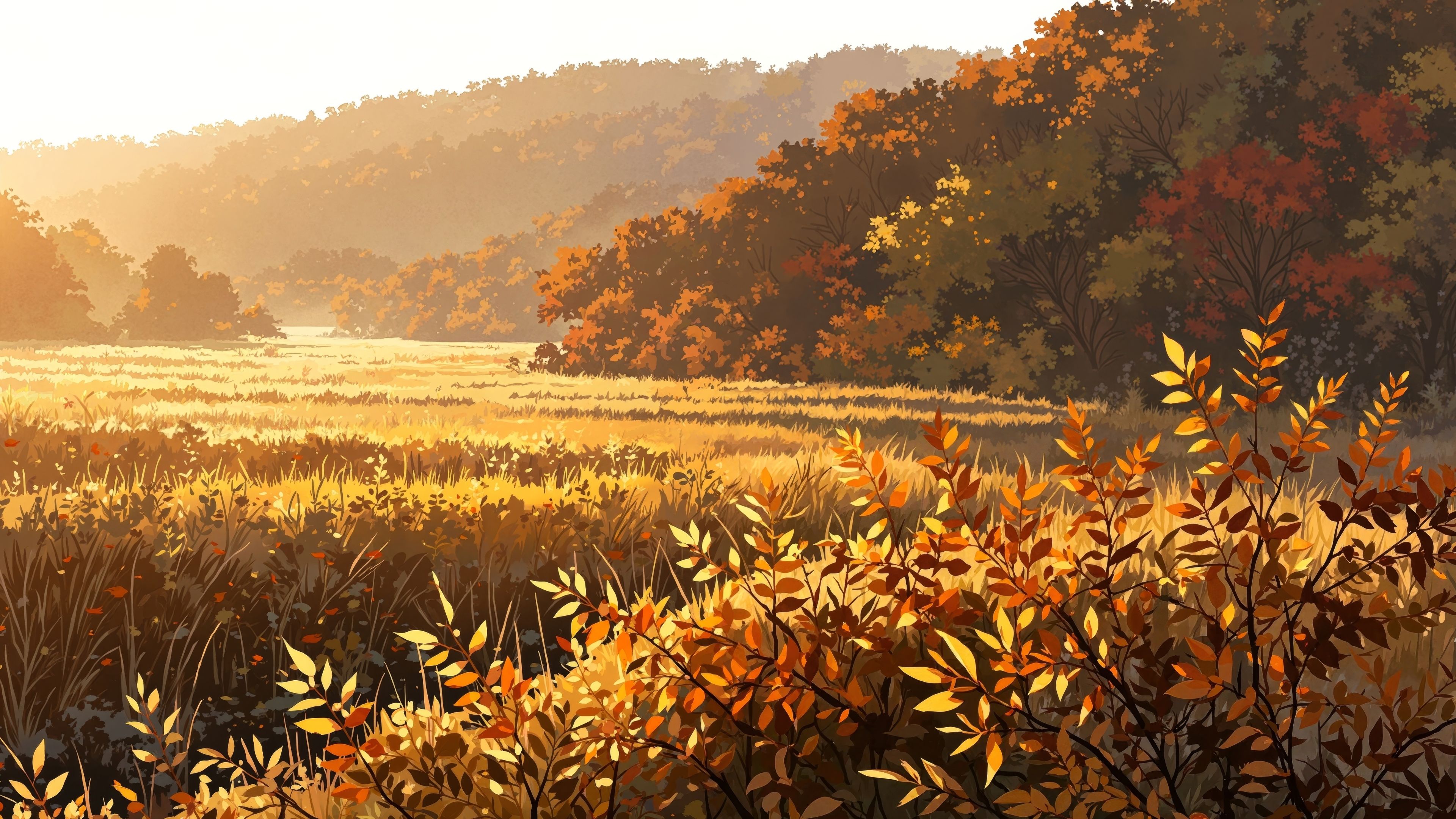 3840x2160 Cozy fall Wallpaper 4K aesthetic, Warm tones