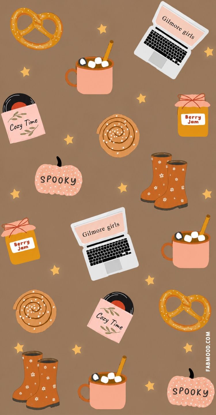 750x1440 Cute & Cosy Gilmore Girls, Hot Chocolate & Fall Aesthetic Wallpaper for iPhone & Phone