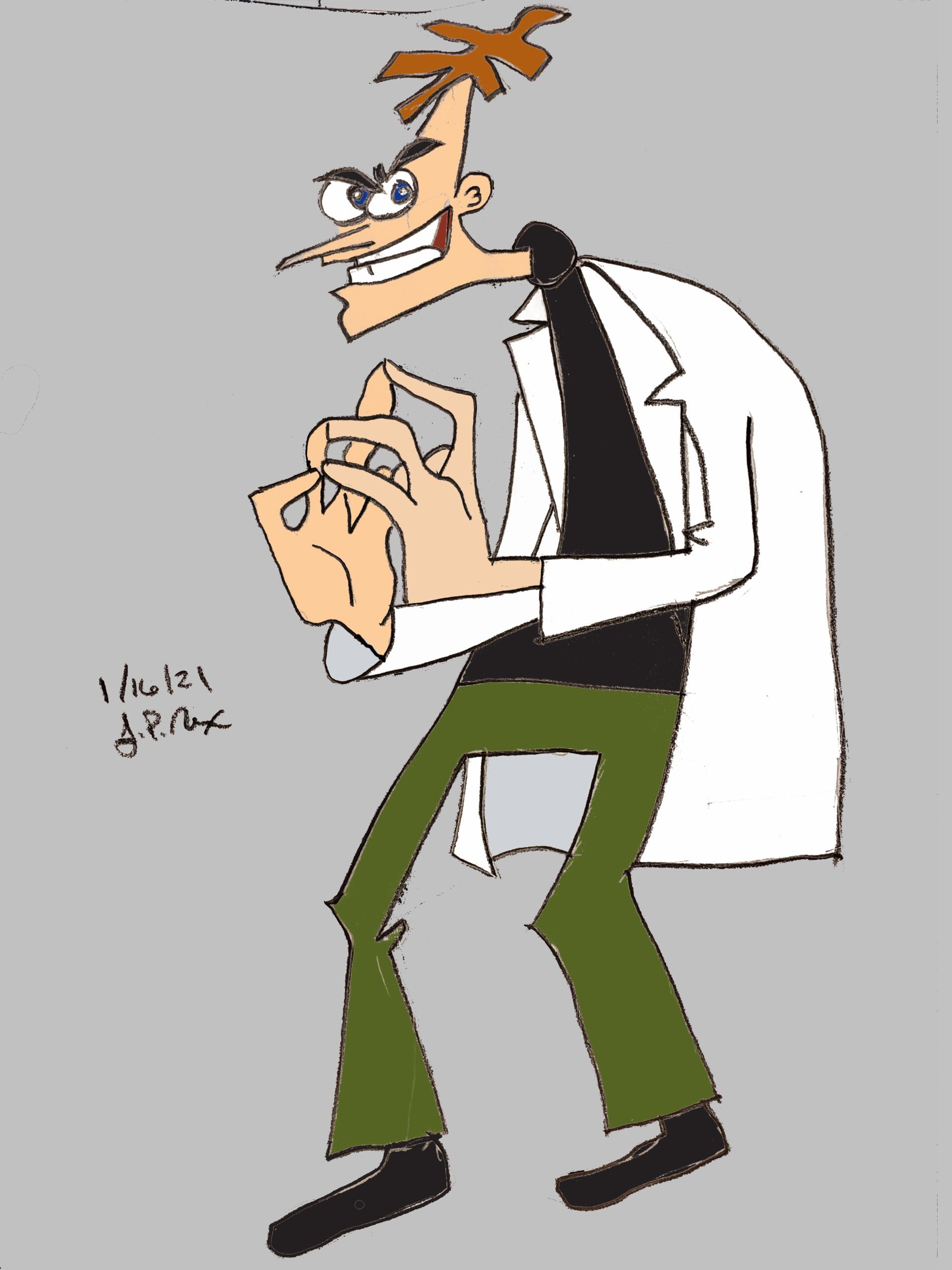 1920x2560 J.P. Nix. Heinz Doofenshmirtz with and without color