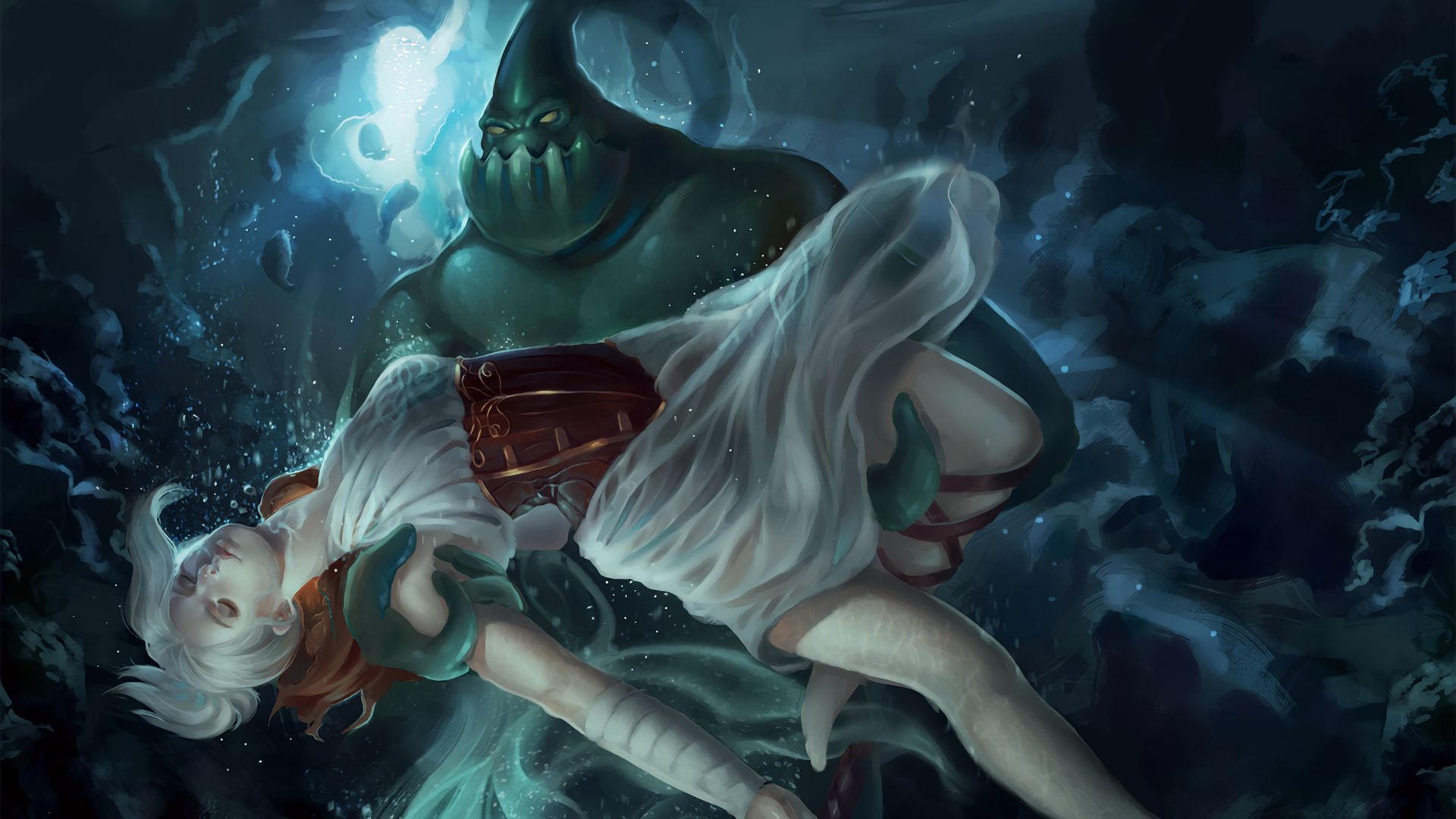 1920x1080 Epic League of Legends HD Wallpaper: Zac and Riven Encounter