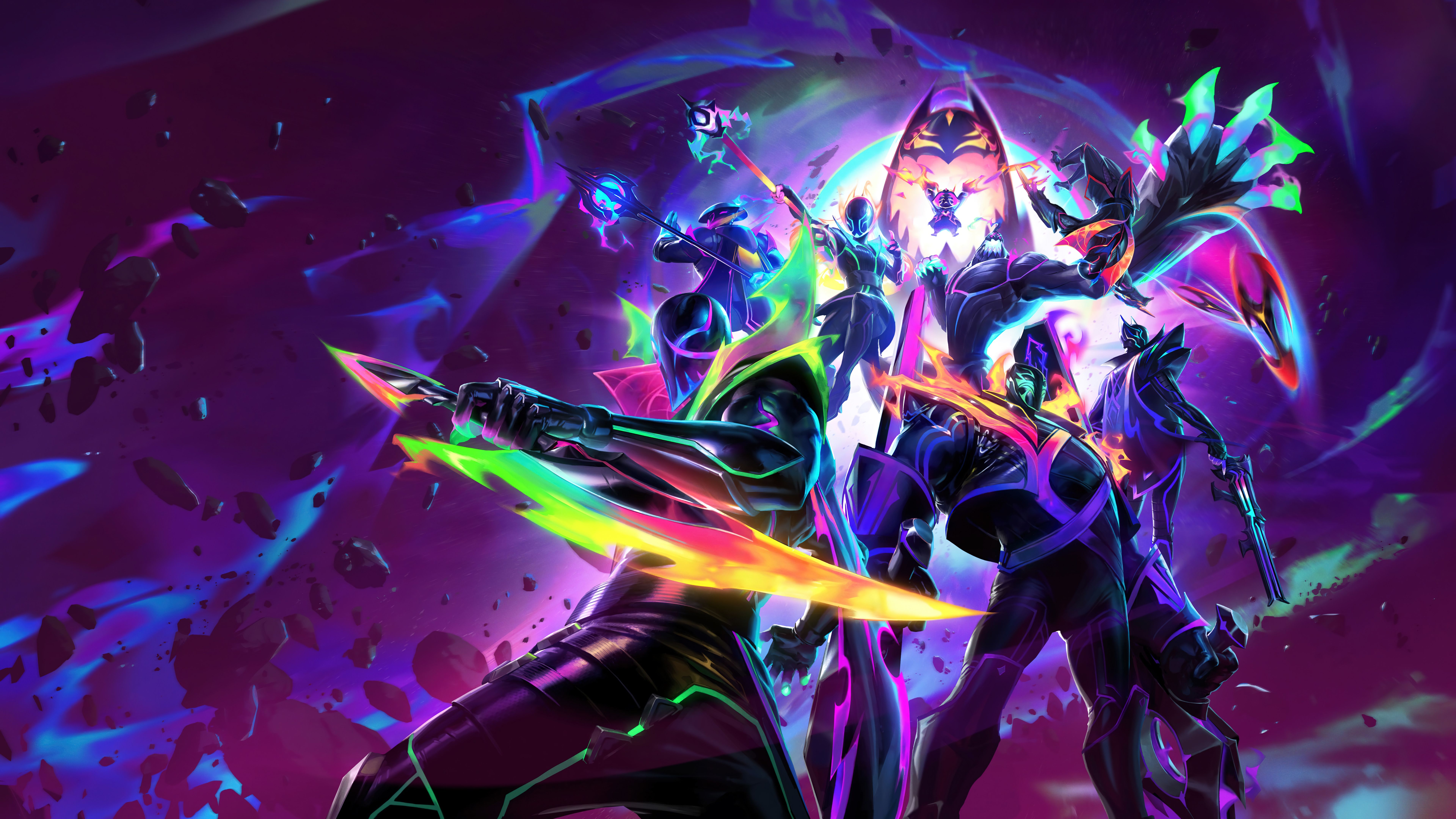 7680x4320 Empyrean Skins Pyke K'Sante Jhin Zed Zac Lux Jax Vex LoL Wallpaper 4K 8K HD PC i