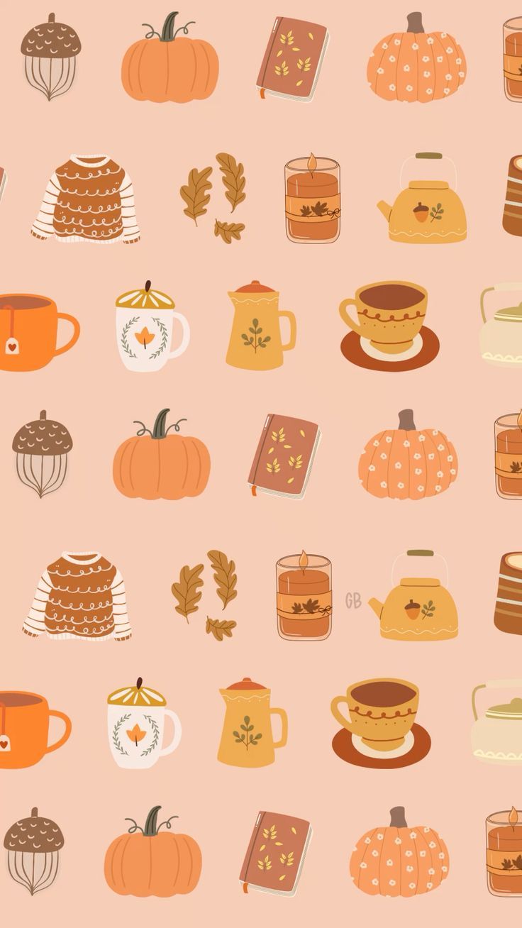 736x1308 cozy fall Halloween cottagecore phone wallpaper background