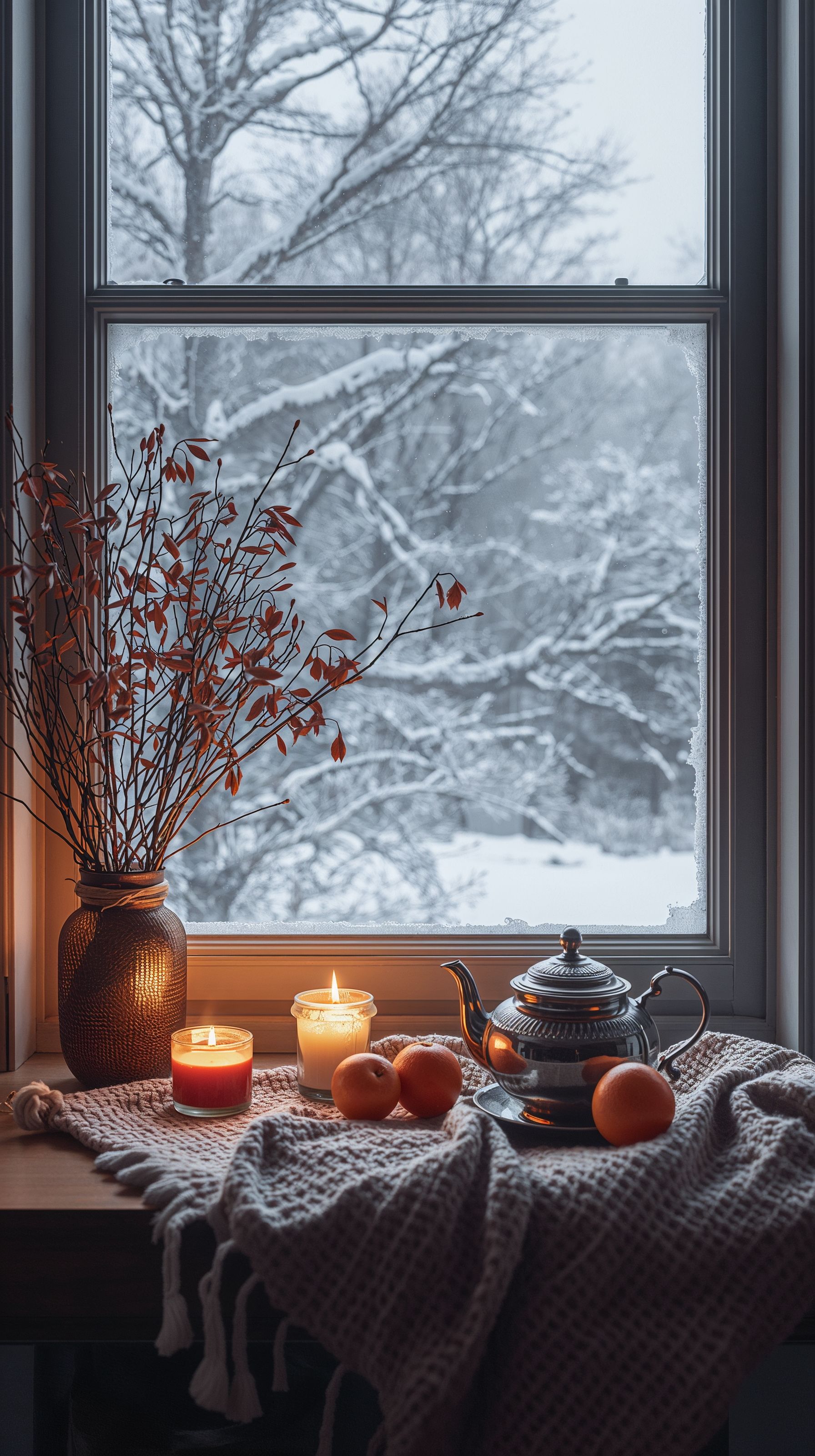 1792x3200 Free Vintage Cottagecore Winter Wallpaper